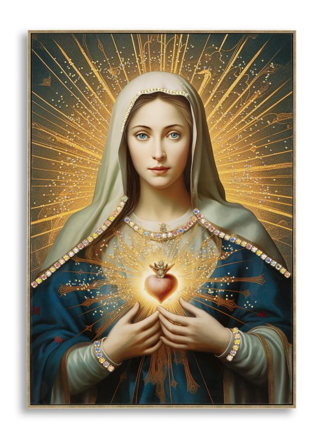 Mauro Ferretti Pictură pe pânză lăcuită Madonna -b- cu ramă cm 72x4x100 | Aosom Romania
