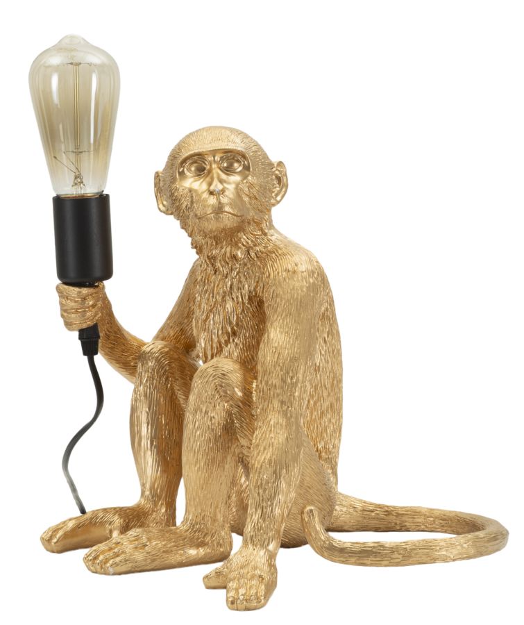 Mauro Ferretti Lampă De Masă Design Maimuță Șezută Auriu Cm 33X33X30 | Aosom Romania