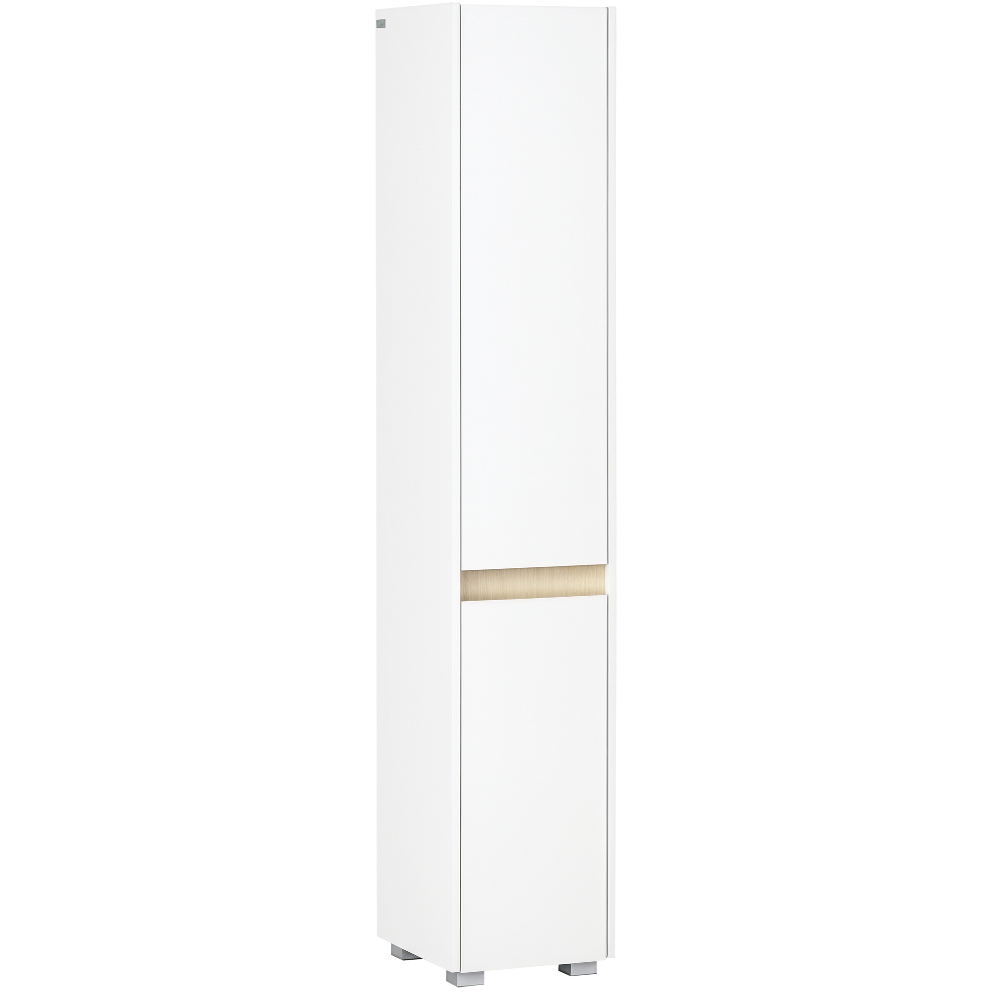 kleankin Columna de Baño Armario Alto Auxiliar cu Rafturi Ajustabile pentru Dus Îngrijire Dormitor 30x33x165 cm Alb | Aosom Romania