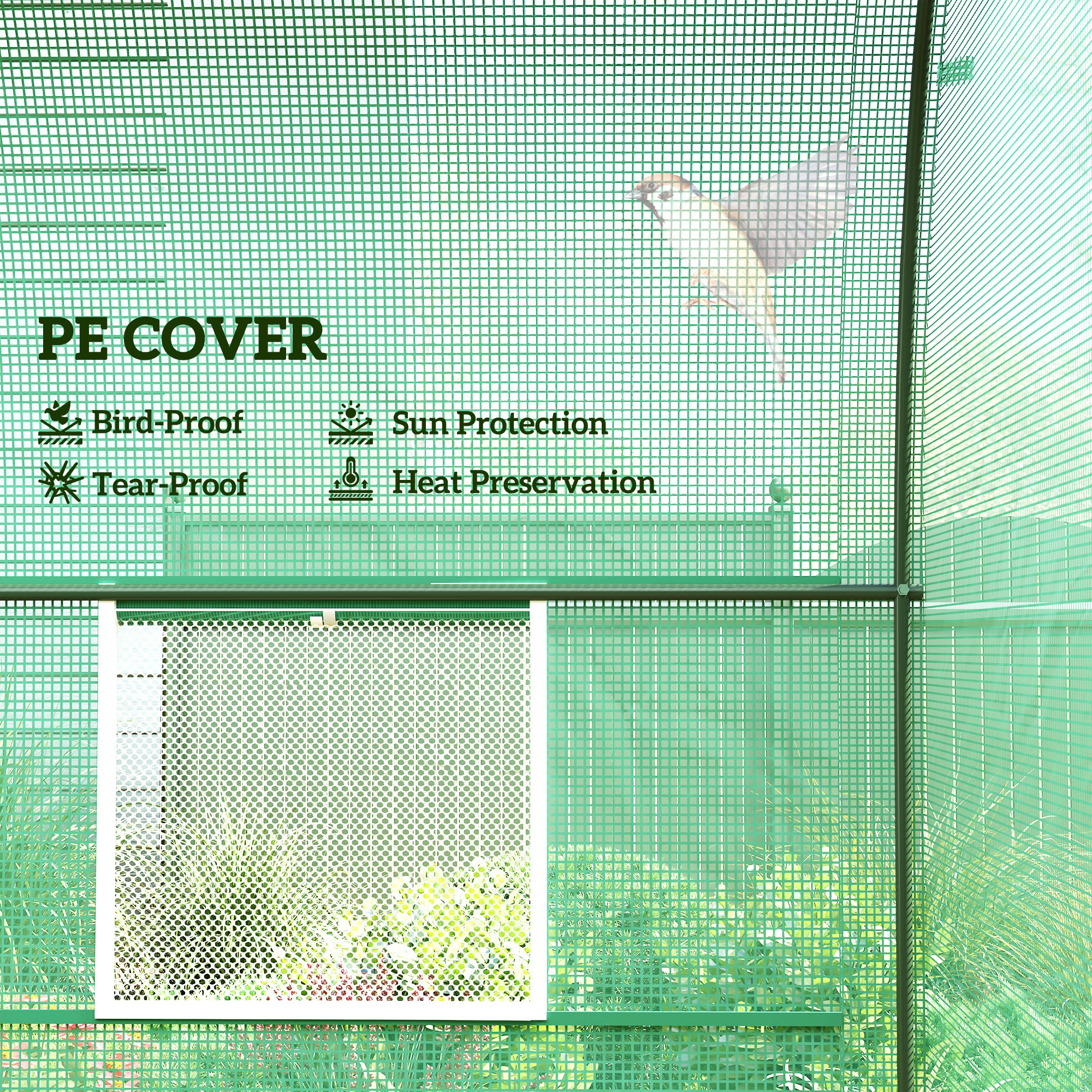 Outsunny 245 x 200cm Polytunnel Greenhouse Green 4