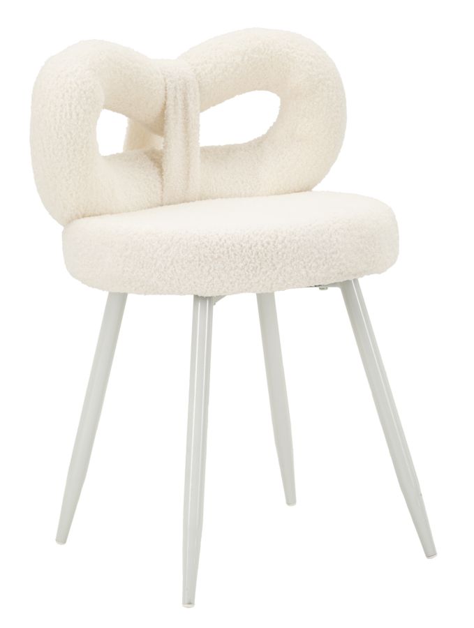 Mauro Ferretti Scaun Mini Ilary Alb, Diametru 40 X Înălțime 67 Cm, (Înălțime Șezut 46 Cm) | Aosom Romania