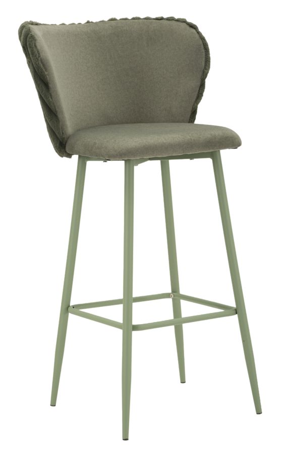 Mauro Ferretti Scaun De Bar Alaska -B- Verde Set 2 Bucăți Cm 55X58X106 (Înălțime Șezut Cm 77) | Aosom Romania