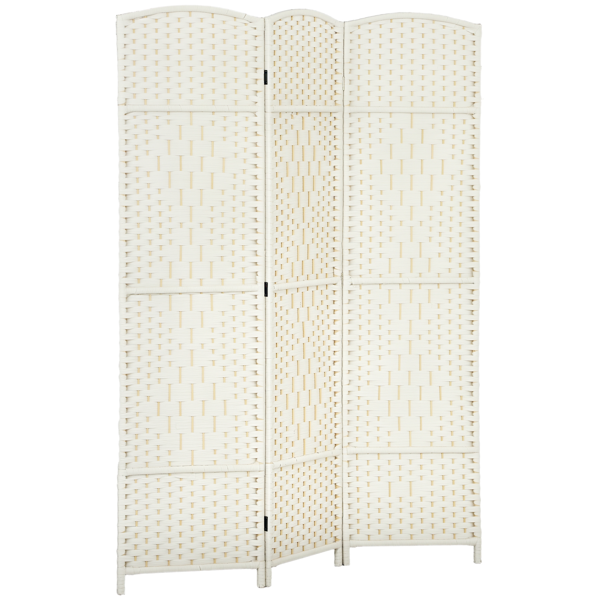 HOMCOM Paravent interior din lemn 3 panouri separator de cameră pliabil pentru living dormitor 135 x 180 cm alb | Aosom Romania