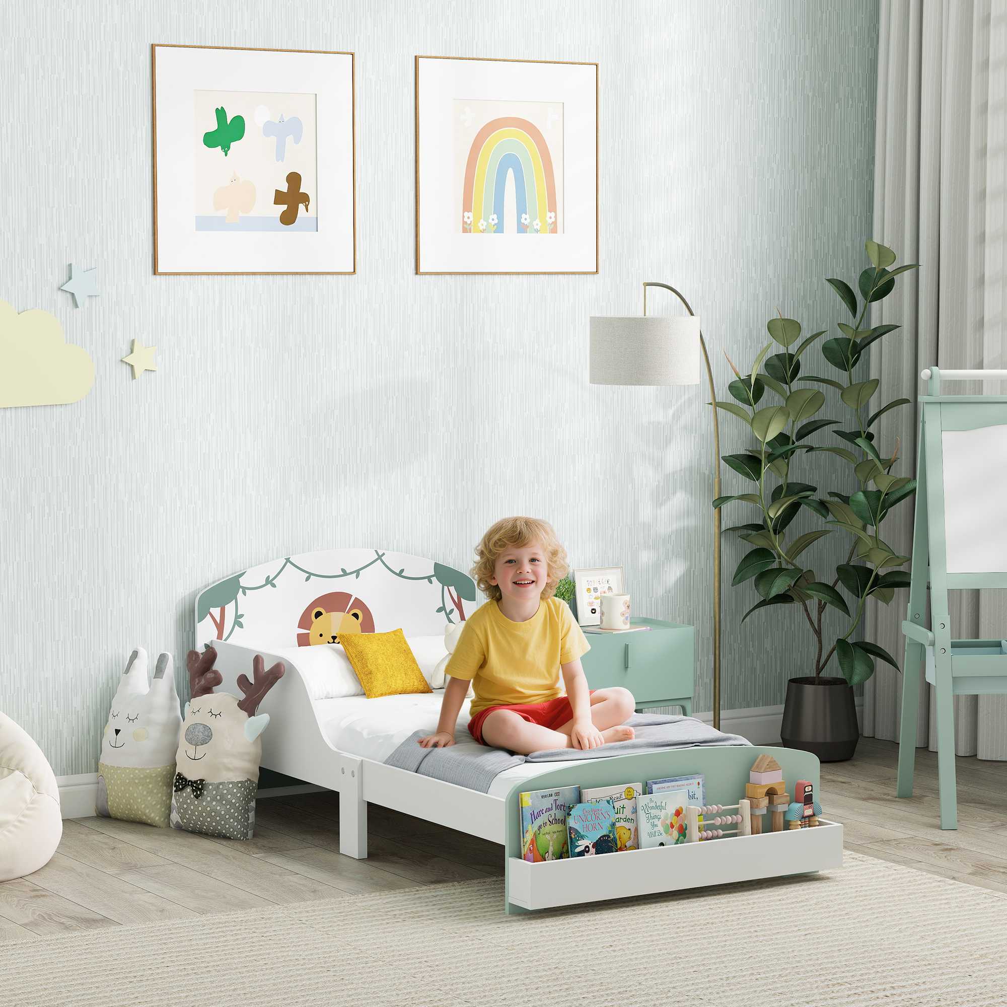 AIYAPLAY Kinderbett 3-8 Jahre Niedrig mit Stauraum und Seitengittern, Kinde günstig online kaufen