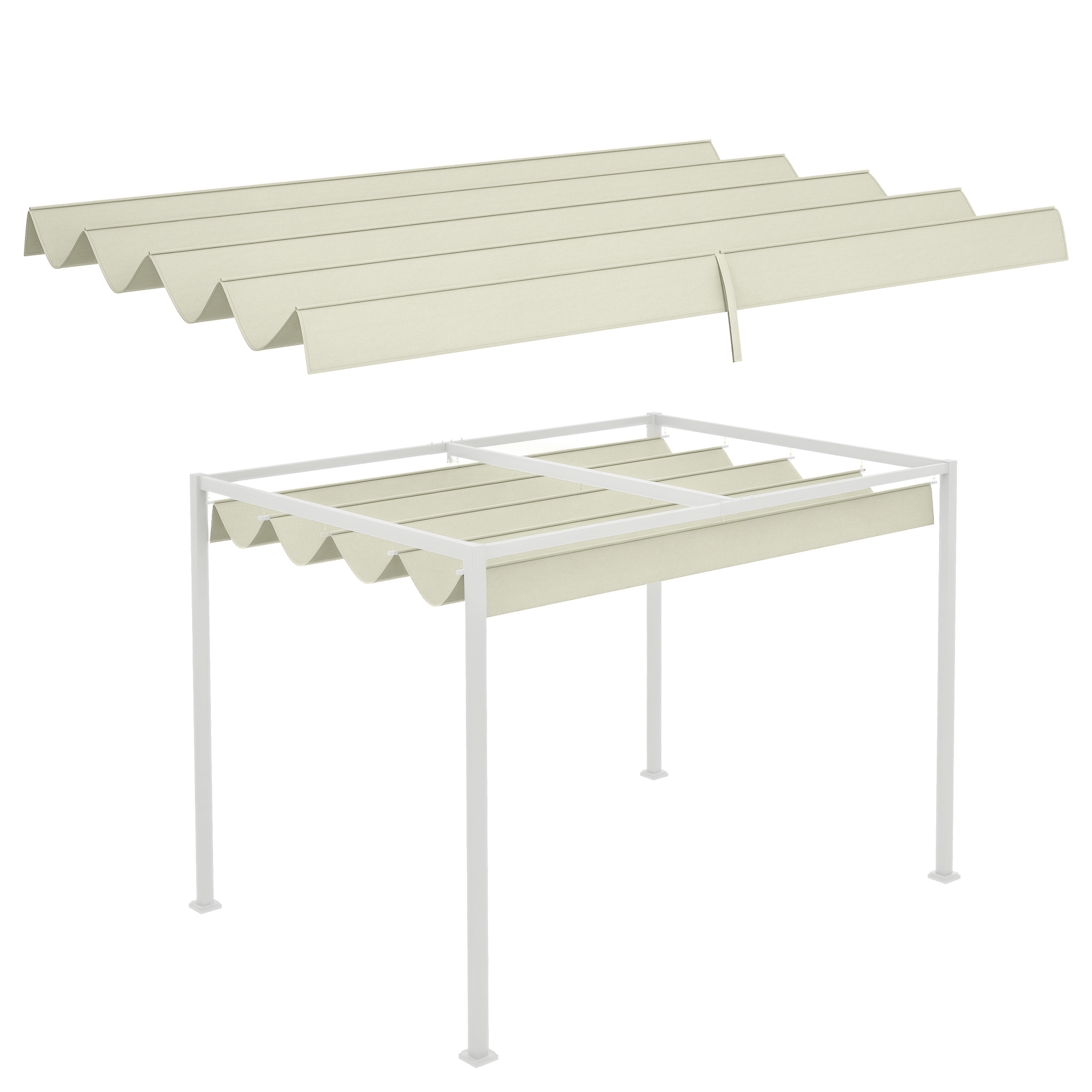 Outsunny Acoperiș de schimb pentru pergolă, material de înlocuire, protecție solară Anti-UV 30+ pentru pergolă de 3 x 2 m | Aosom Romania
