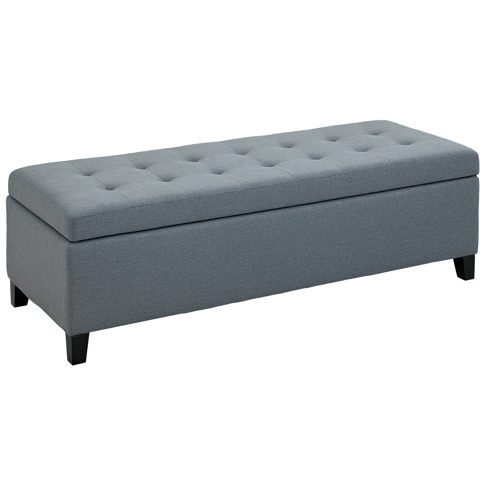 HOMCOM Bancă cu Stocare, Otomană, Bancă de Hol, Împăturire cu Nasturi, 125,1 cm x 48,9 cm x 41,3 cm, Gri | Aosom Romania