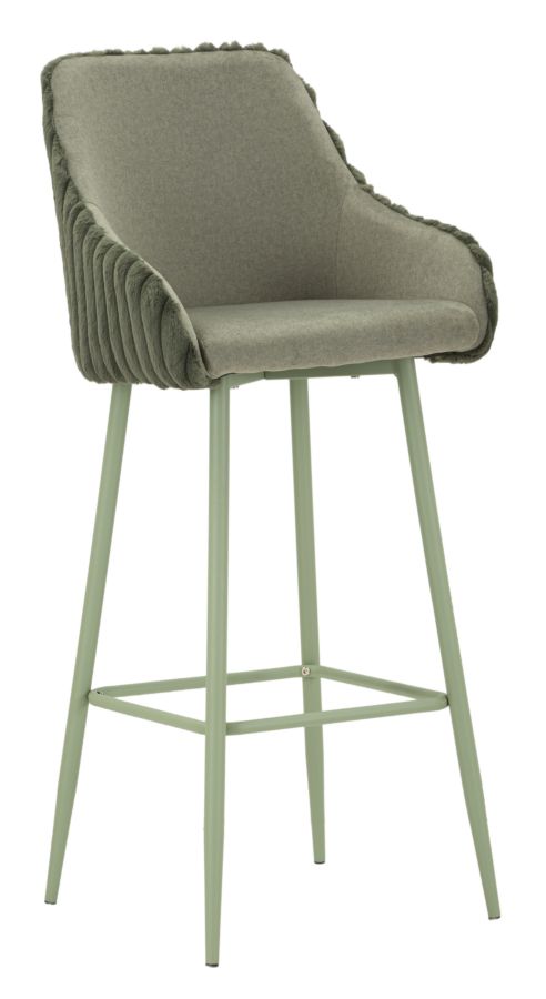 Mauro Ferretti Scaun De Bar Alaska -A- Verde Set 2 Bucăți Cm 52X46X111 (Înălțime Șezut Cm 78) | Aosom Romania