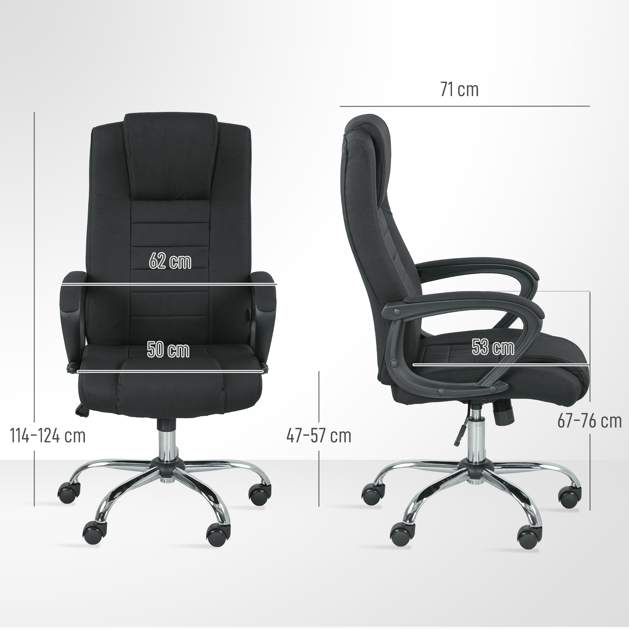 Vinsetto Linen-Look Swivel Office Chair Black 3