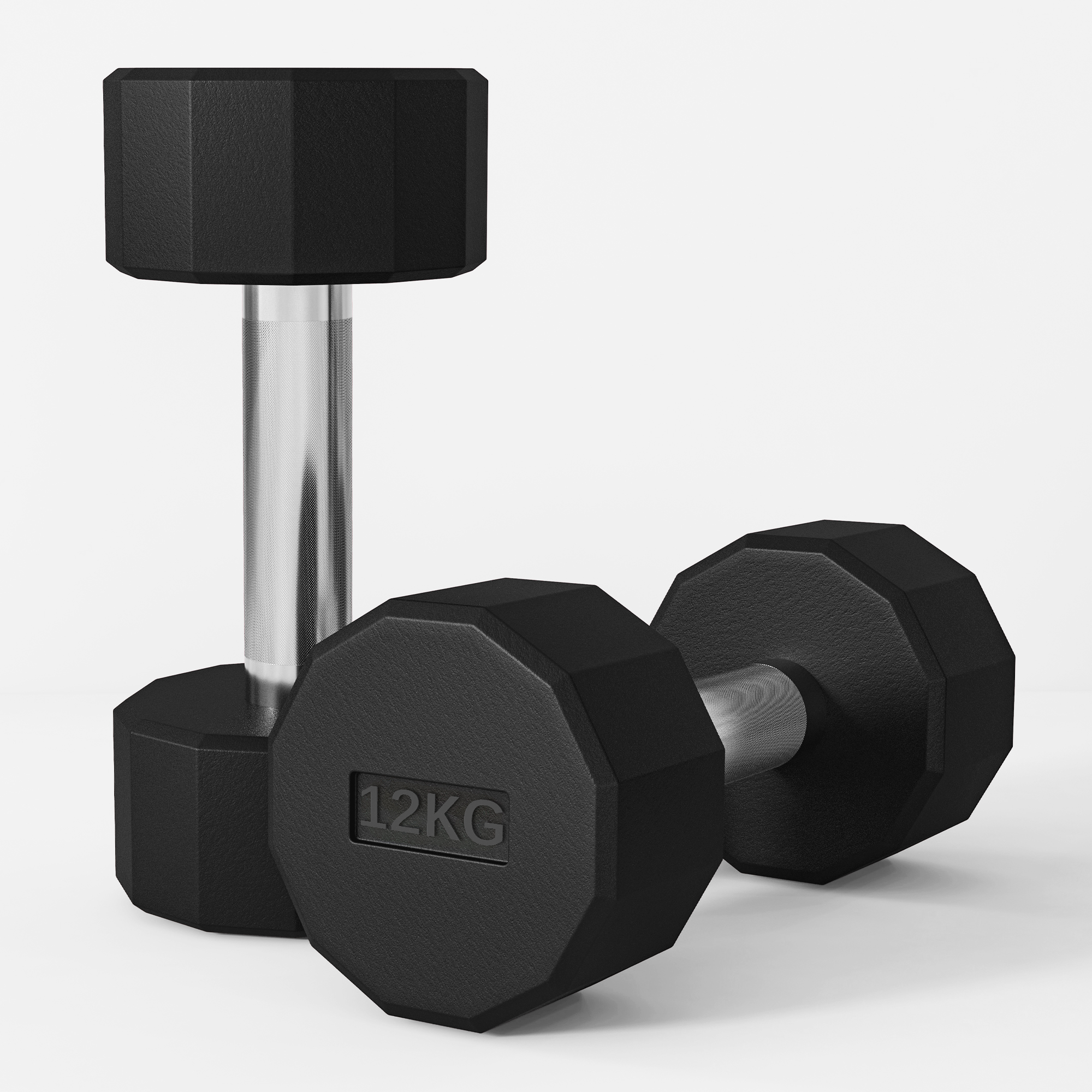 Set 2 Manubri In Ghisa VidaXL Da 6kg Cadauno | Rivestimento In Gomma Antiusura | Design Esagonale Antirotolamento | Impugnatura Zigrinata | Per Home Gym E Palestra