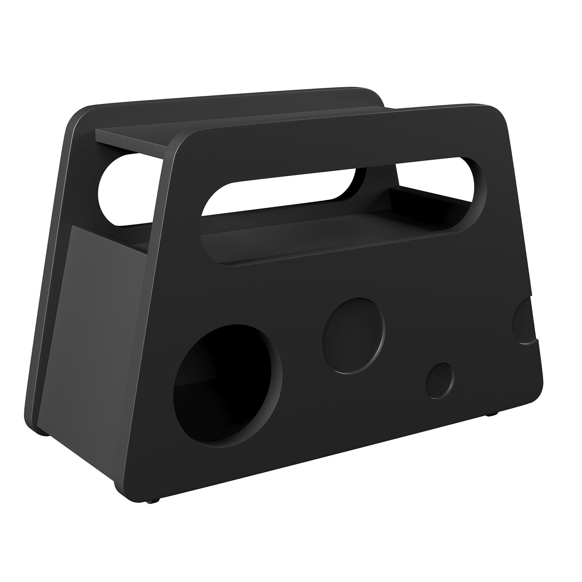 Tavolino con ruote, angoli arrotondati, mobile, salvaspazio, per soggiorno e camera da letto, 81x33x51,5 cm, Nero