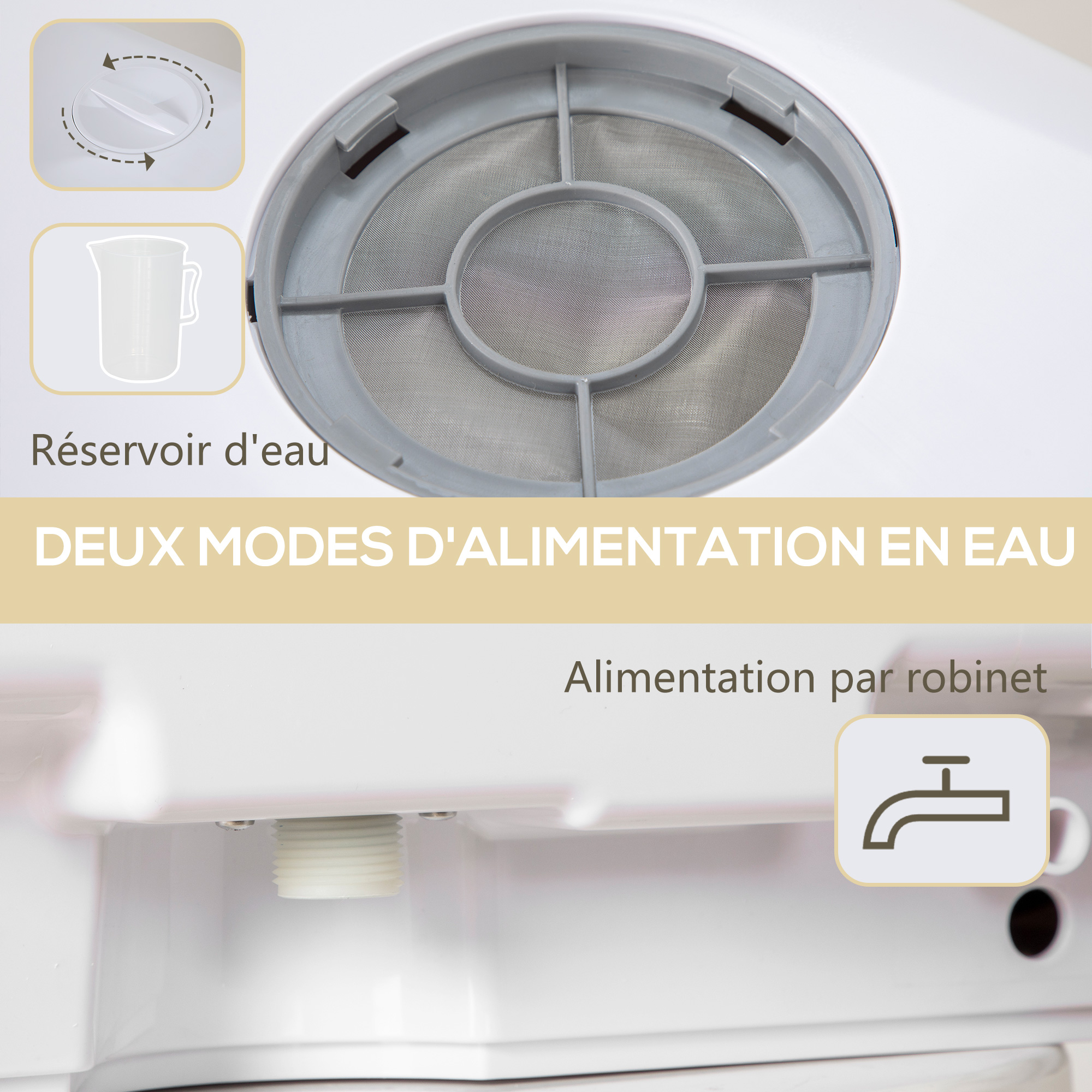 Mini Lave-Vaisselle HOMCOM 4 Couverts - 5 Programmes Double Alimentation Eau