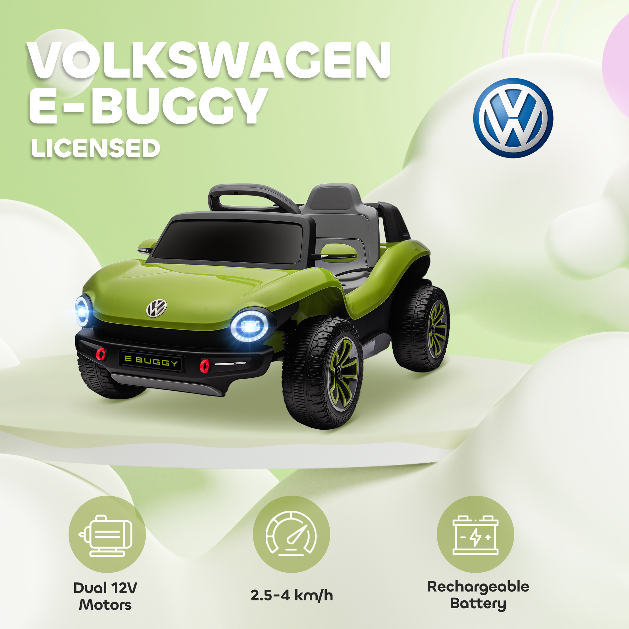 Image 3 of AIYAPLAY Volkswagen Licensed Kids Electric Car with Remote