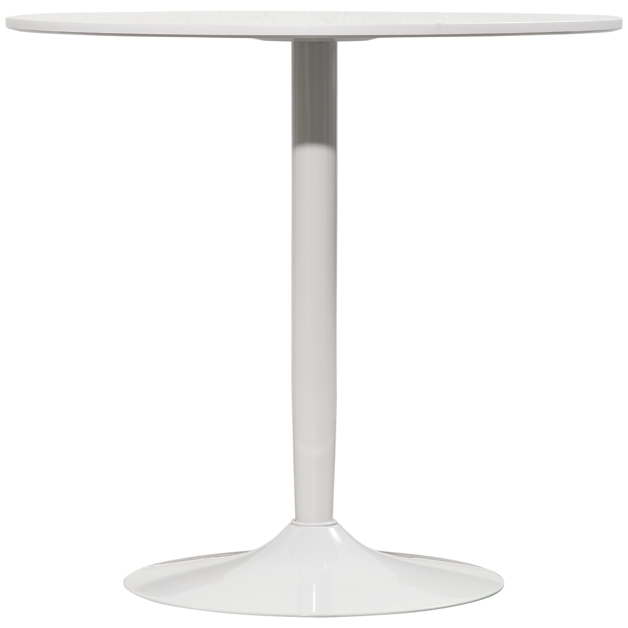 HOMCOM Table à manger ronde pour 2 personnes, table de cuisine style moderne avec piétement en acier, Ø 80 x 75 cm, blanc