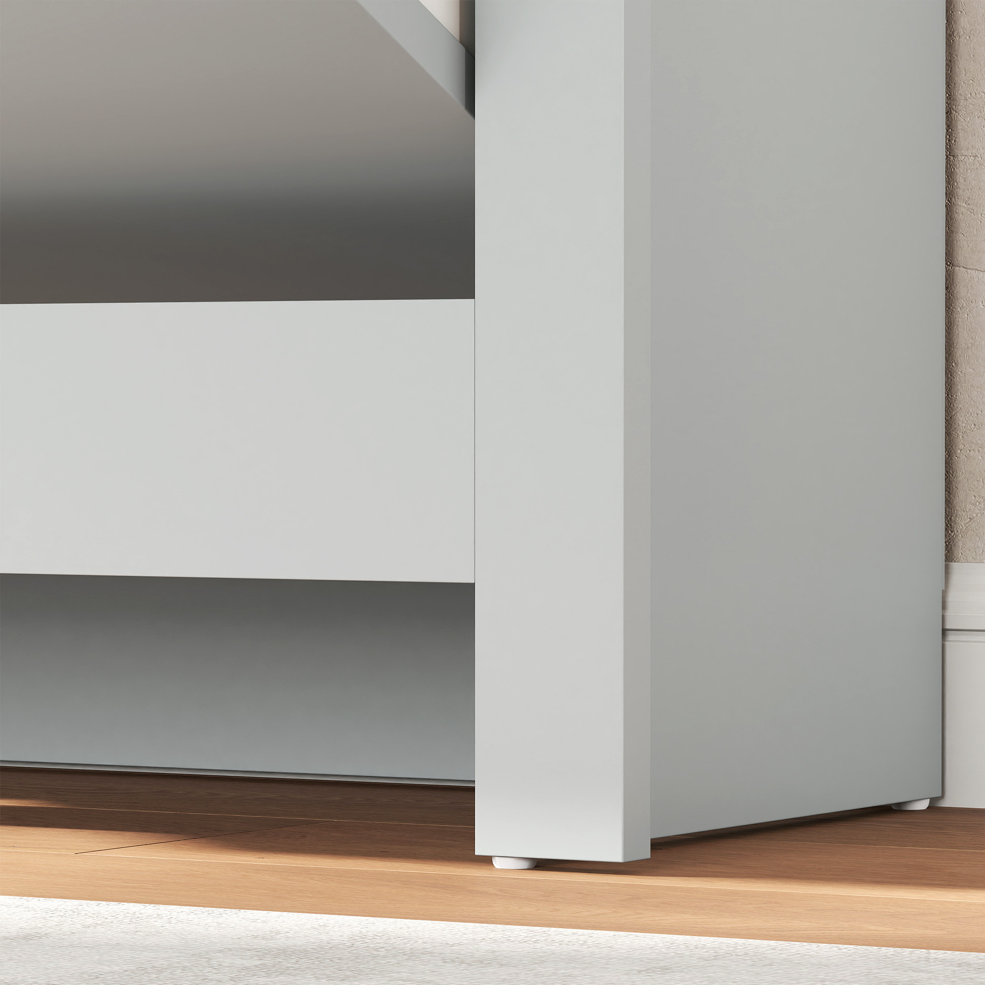 HOMCOM Slim Shoe Cabinet, Narrow Shoe Cupboard with 2 Flip Drawers, Adjustable Shelves for 12 Pairs of Shoes, Light Grey 9