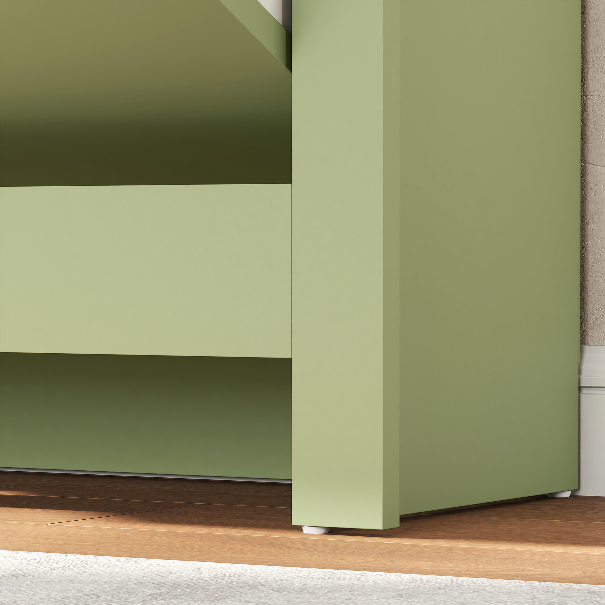 HOMCOM Slim Shoe Cabinet, Narrow Shoe Cupboard with 2 Flip Drawers, Adjustable Shelves for 12 Pairs of Shoes, Green 9