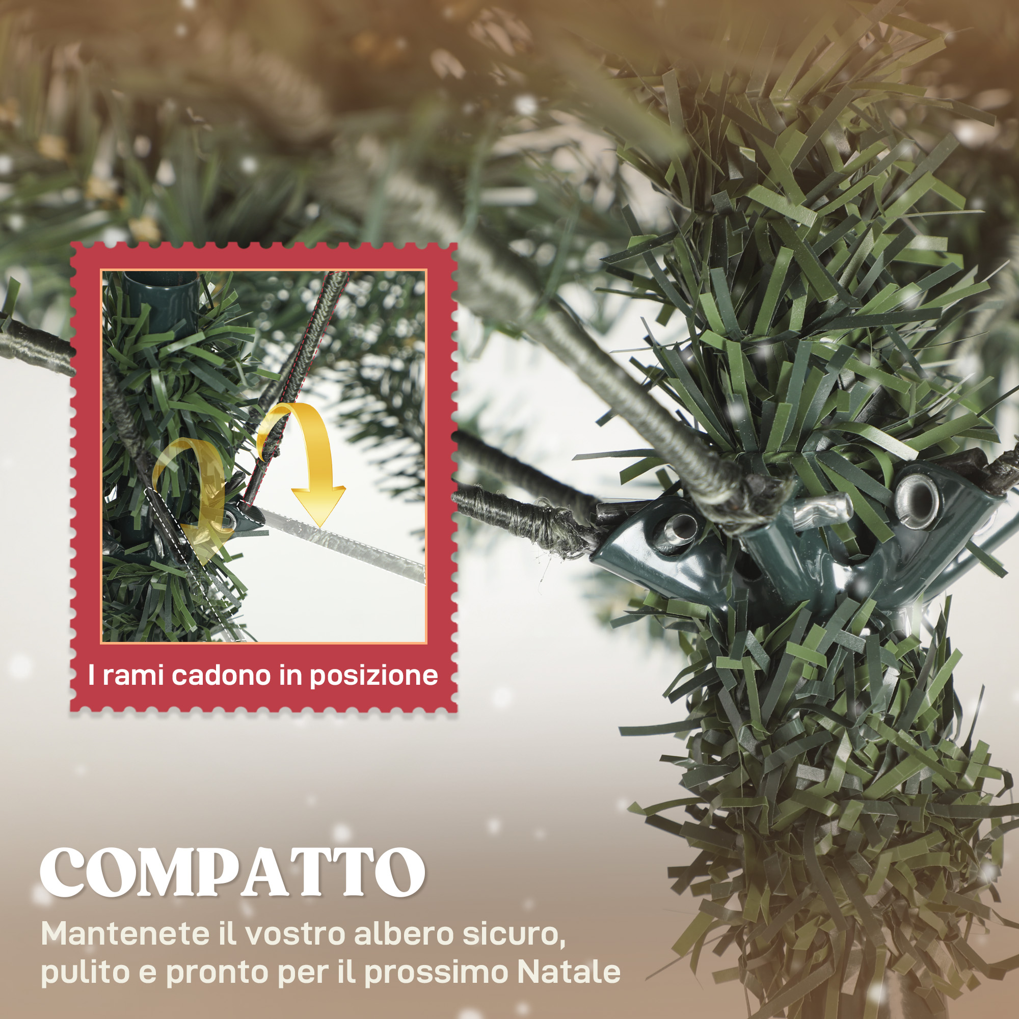 HOMCOM Albero Di Natale Artificiale Innevato 120 Cm Con 328 Rami, Pigne E Vaso - Verde