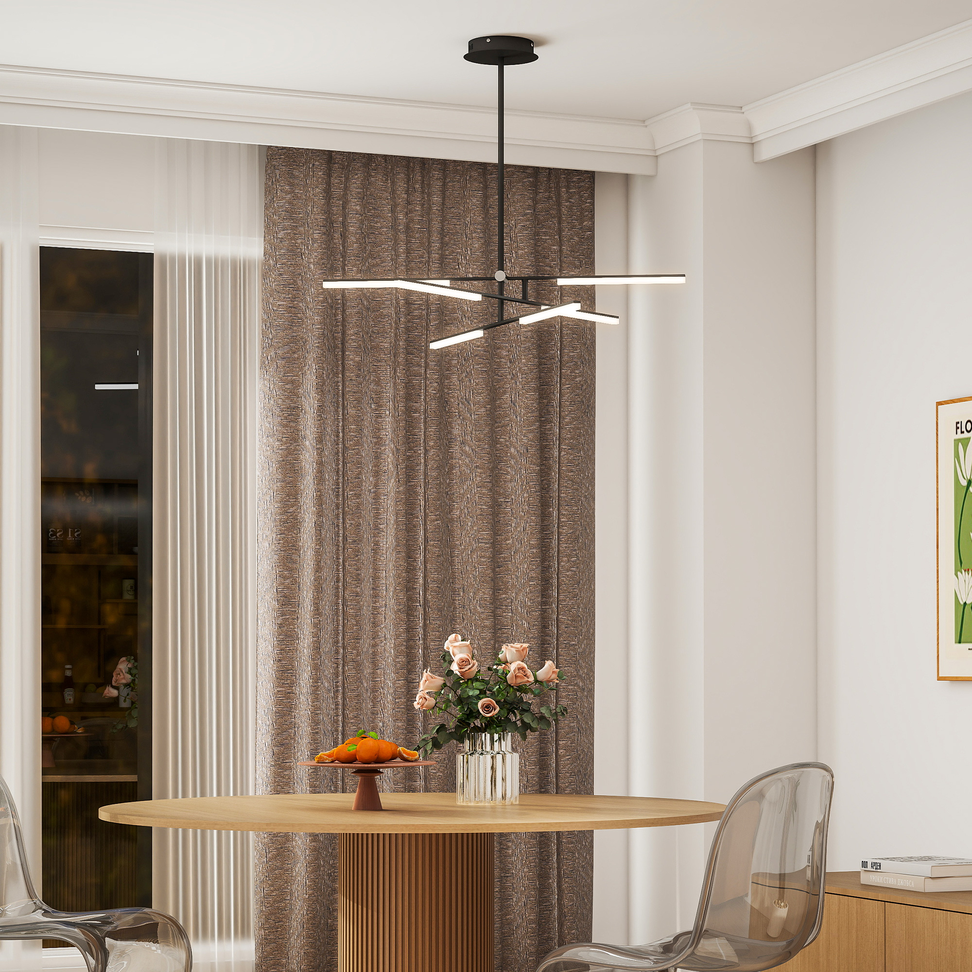 HOMCOM Moderne Pendelleuchte, LED Deckenleuchte mit verstellbarem Lichtwink günstig online kaufen