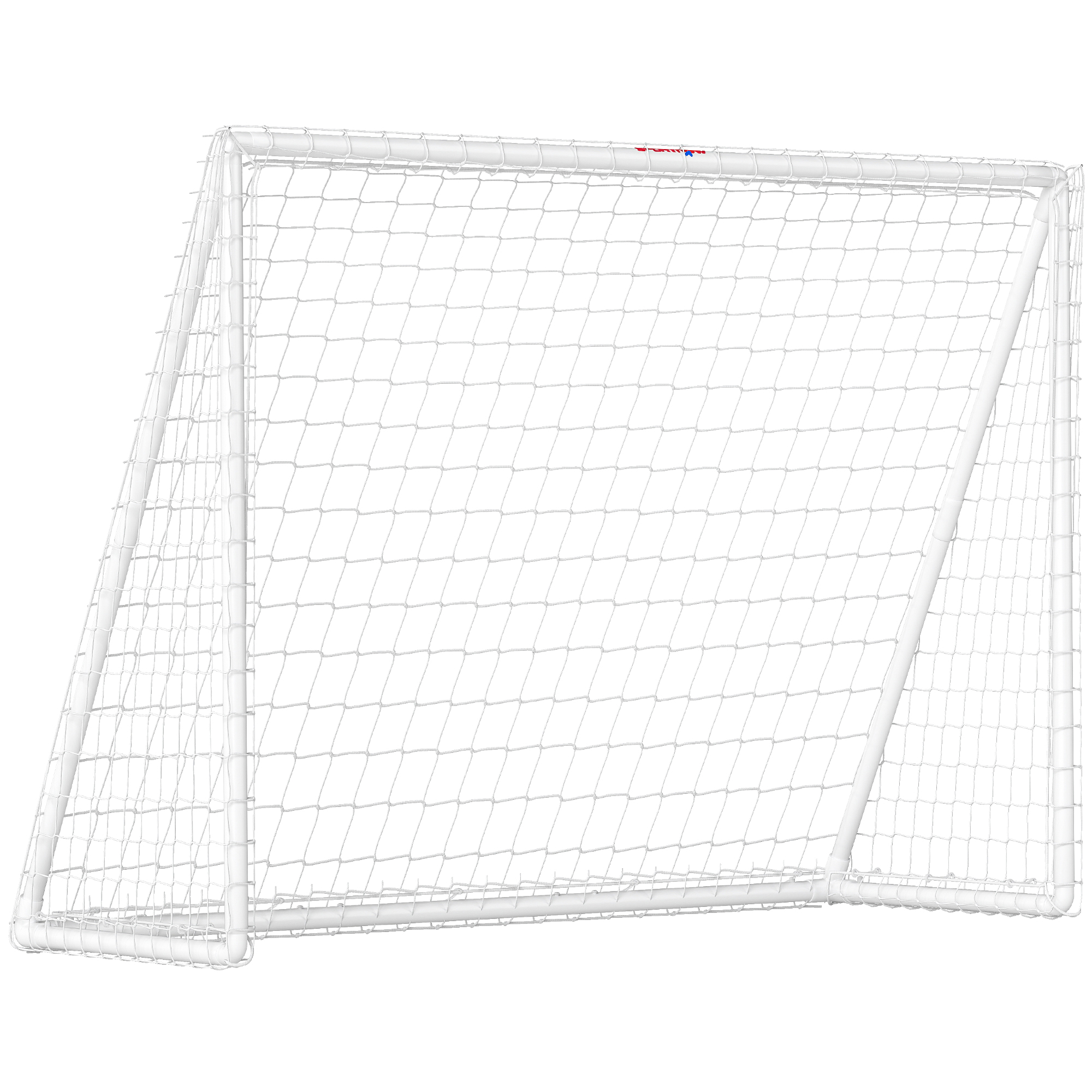 SPORTNOW Voetbaldoel 240 x 90 x 180 cm - Robuust net & kunststof frame, inclusief haringen, wit afbeelding