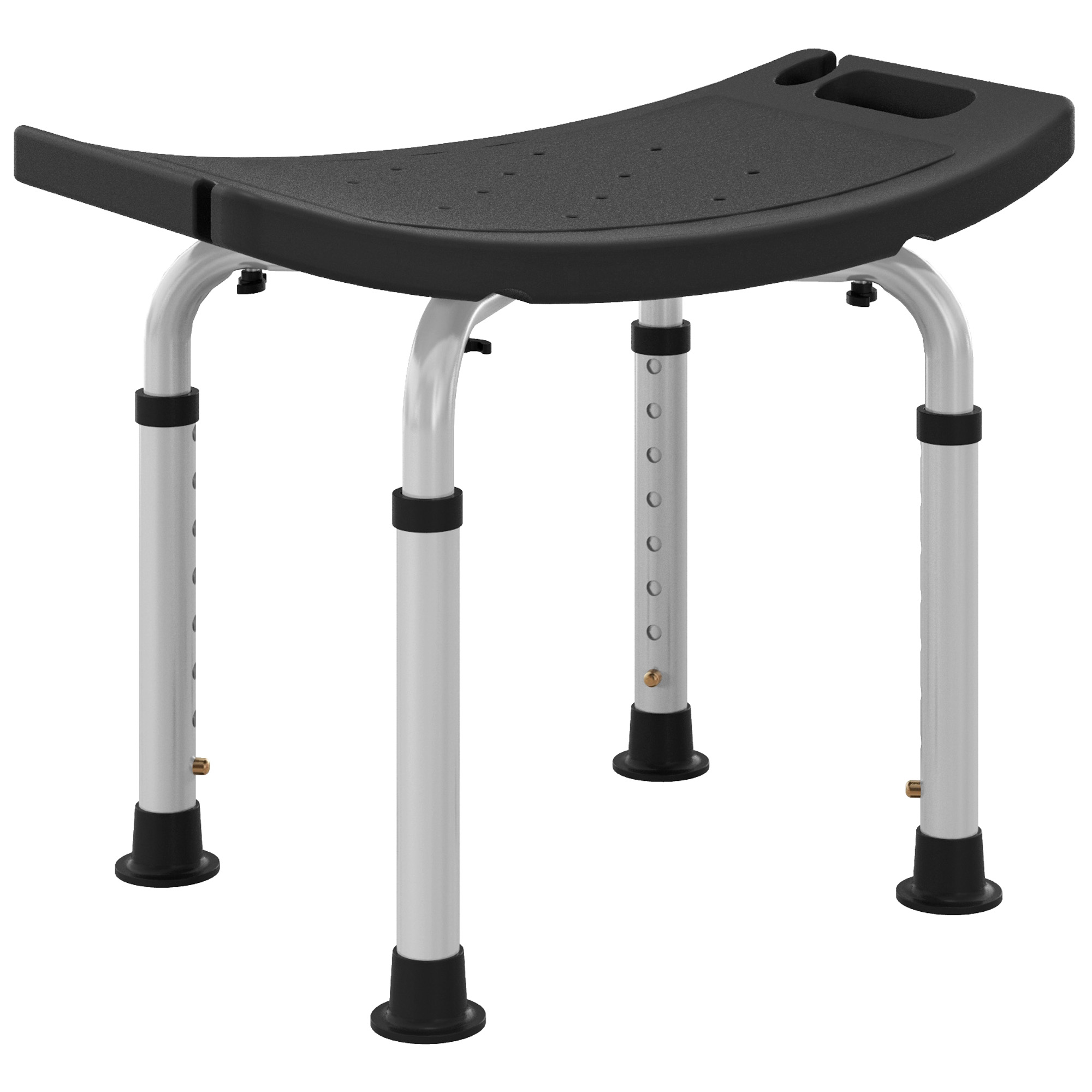 Image of HOMCOM Sgabello da Doccia Sedia Doccia per Anziani con Altezza Regolabile in Alluminio Antiscivolo Capacità 135 kg Nero Aosom Italy006