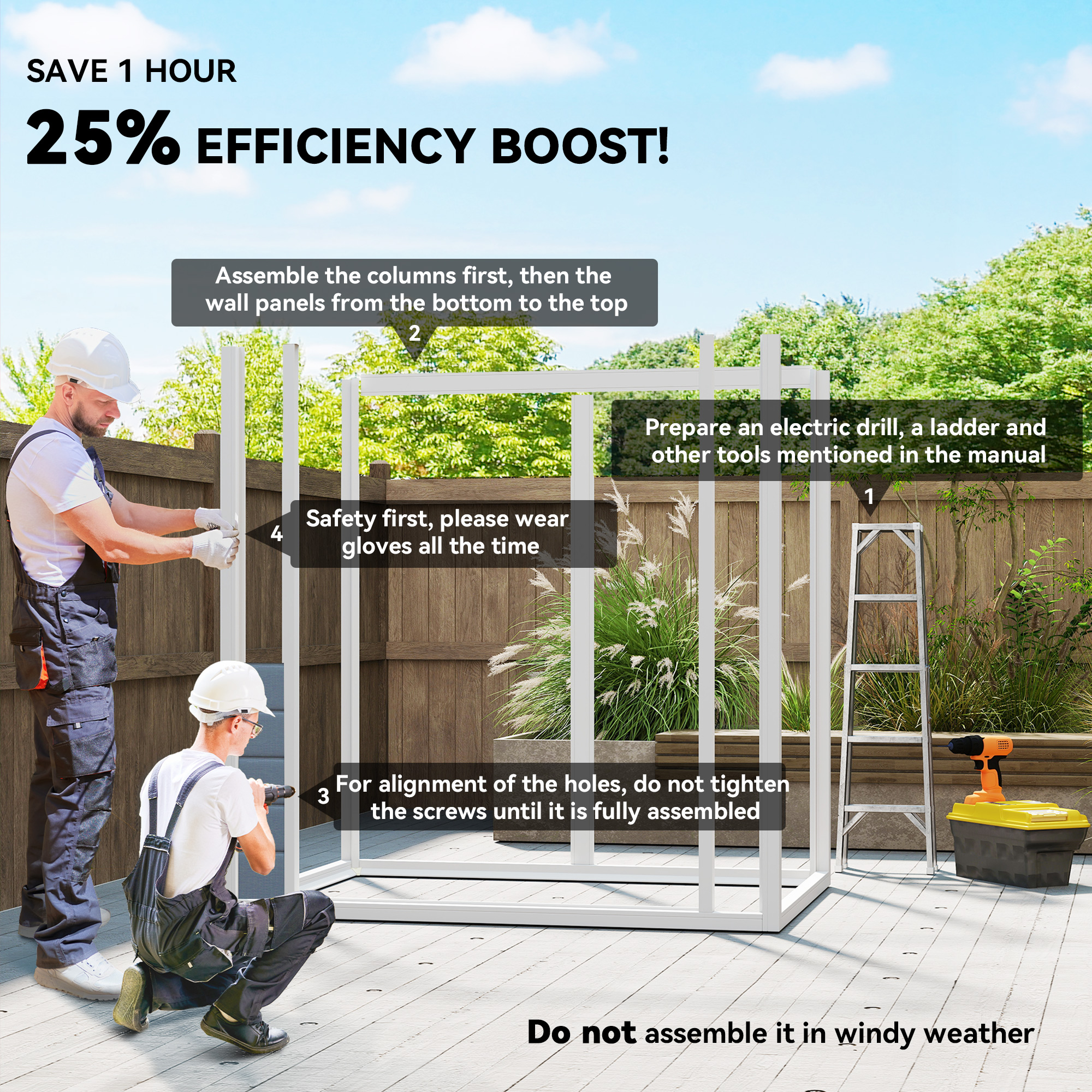 Outsunny 6'x4.5' Garden Storage Shed, Lockable Garden Shed with Double Doors, Window, Vent and Plastic Roof, Grey 4