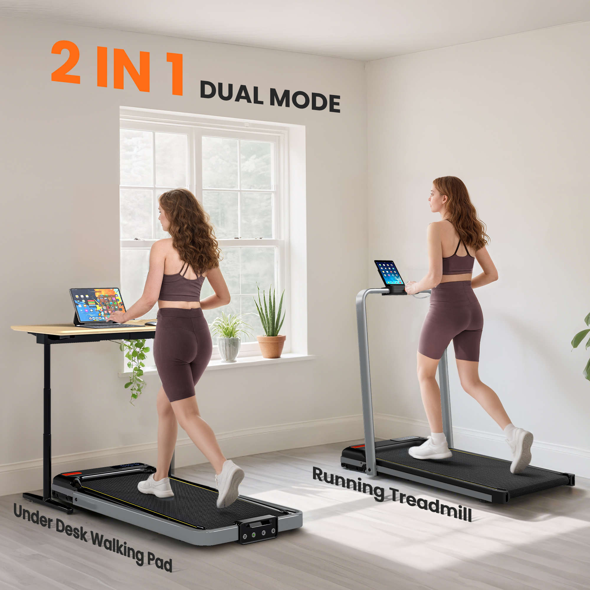 SPORTNOW Folding Walking Treadmill, Under Desk Walking Pad with Incline, Silver Tone 5