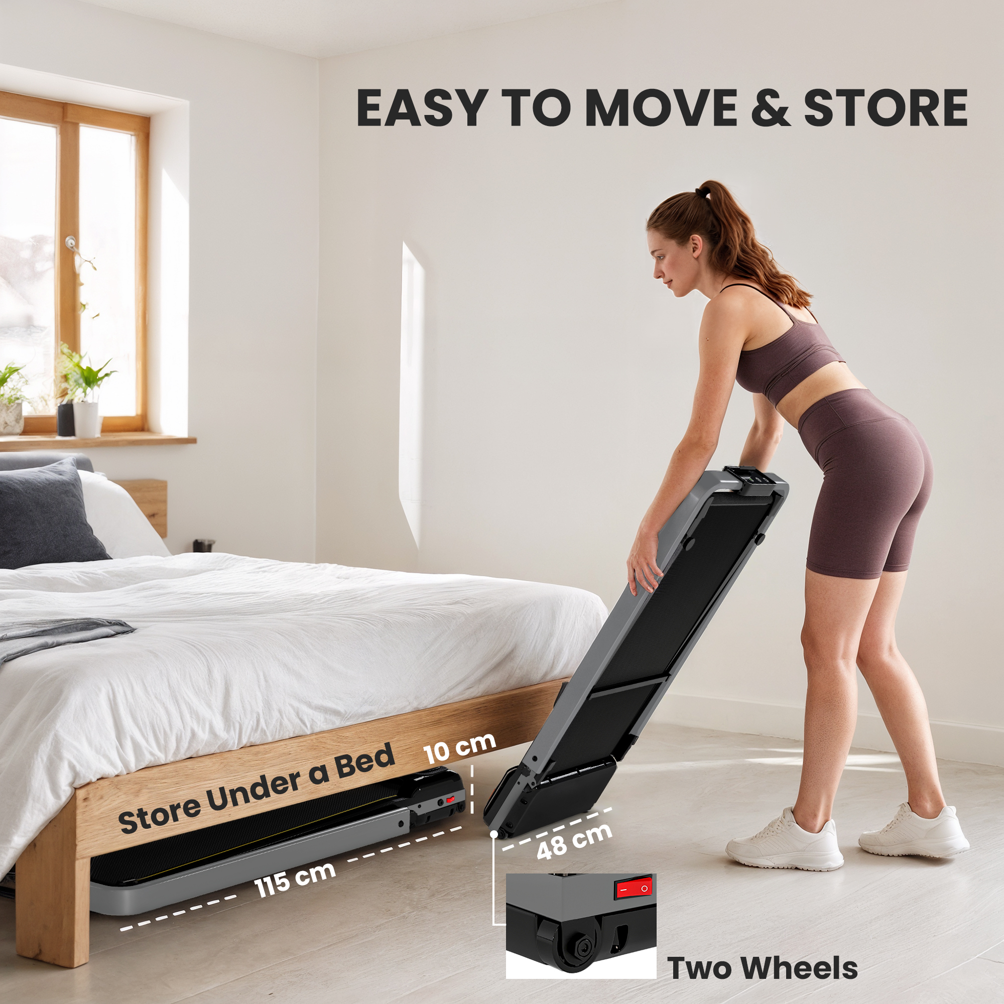 SPORTNOW Folding Walking Treadmill, Under Desk Walking Pad with Incline, Silver Tone 8