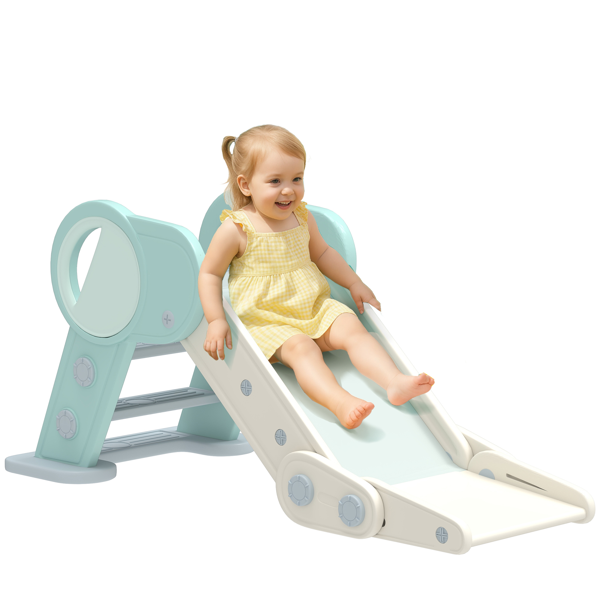 Tobogán Infantil AIYAPLAY De 157 Cm Con 3 Escalones Antideslizantes | Carga 30 Kg, Diseño Espacial Para Interior Y Exterior