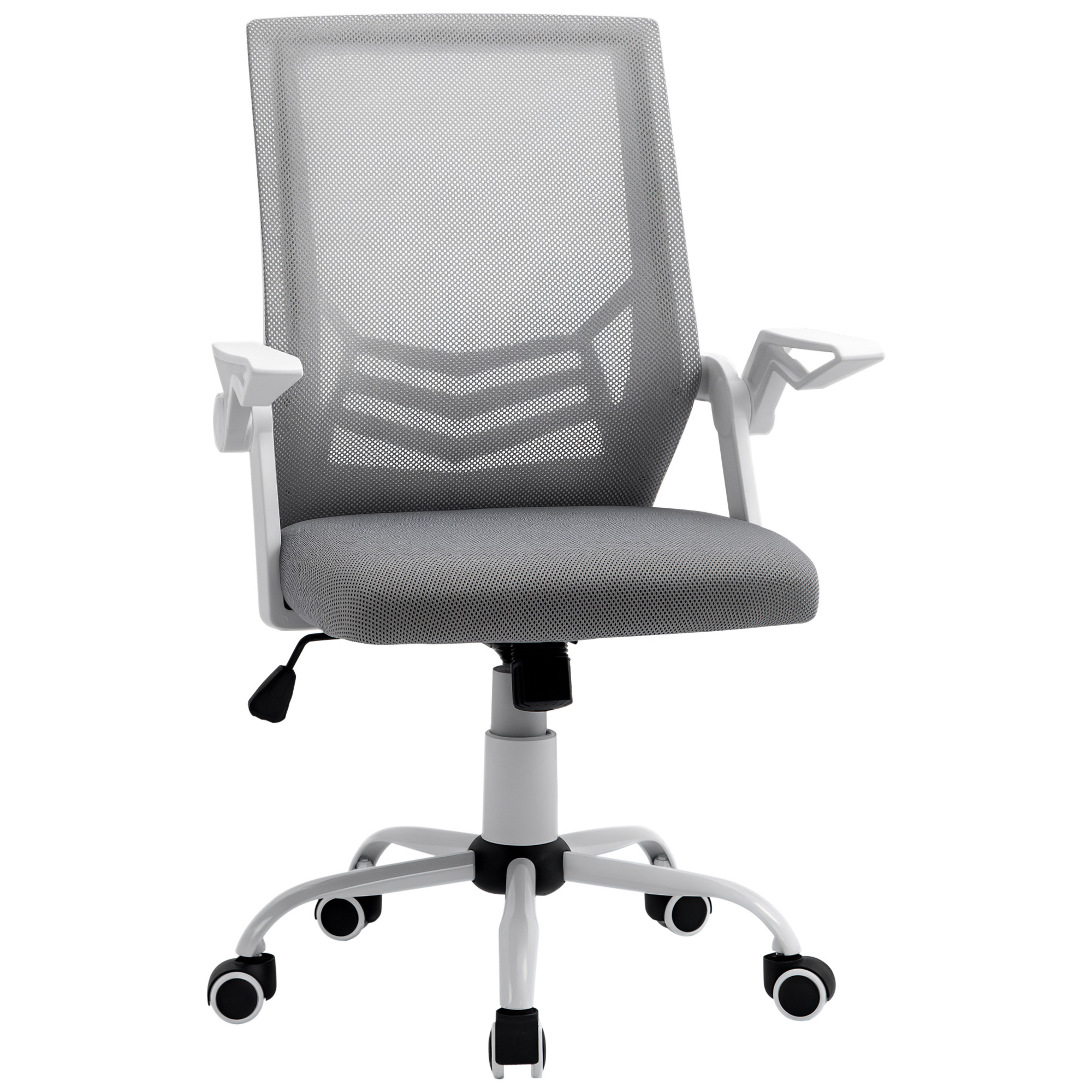Vinsetto Scaun de Birou Ergonomic cu Suport Lombar din Țesătură, Gri | Aosom Romania