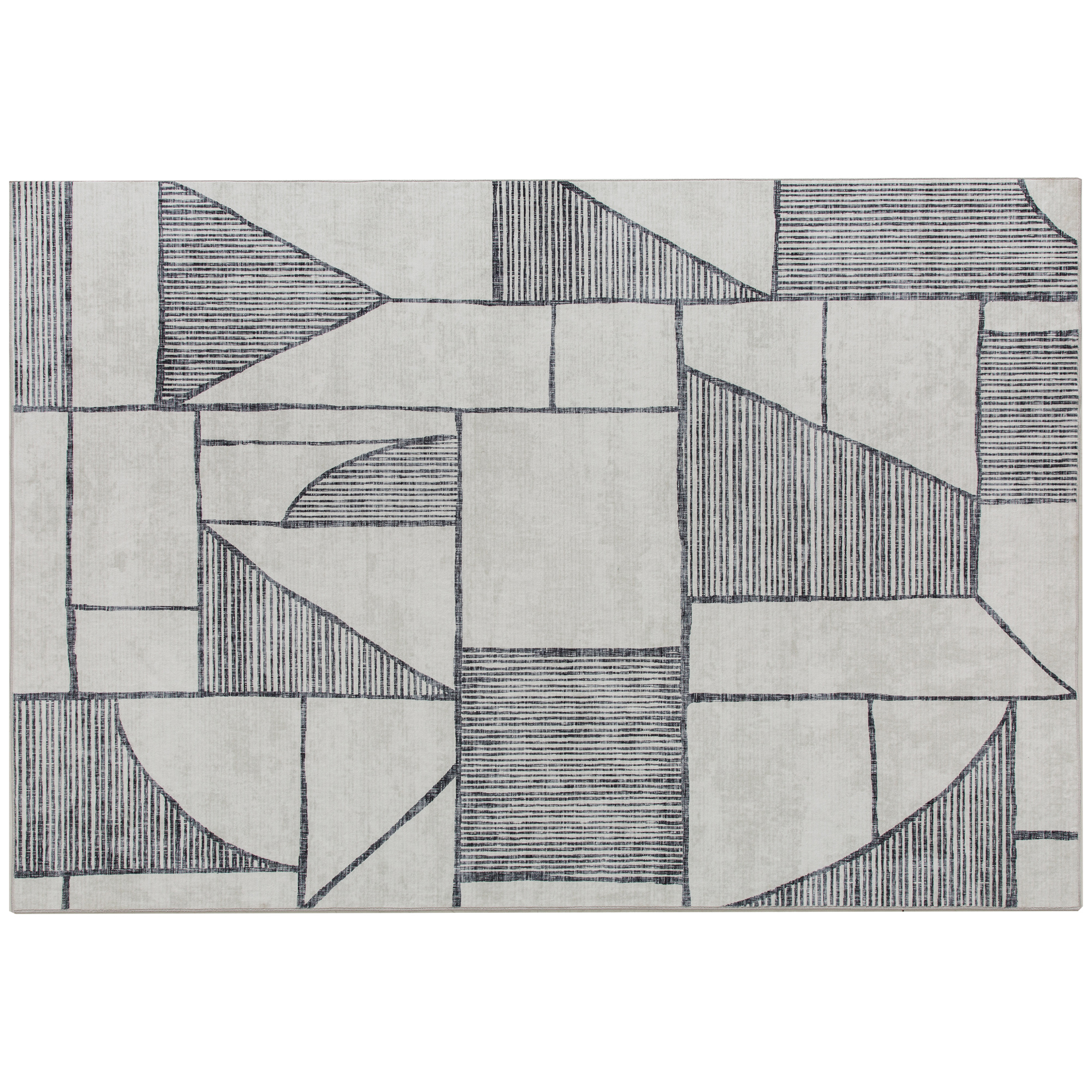 HOMCOM Covor Modern Antiderapant cu Linii Geometrice din Poliester, Multicolor | Aosom Romania