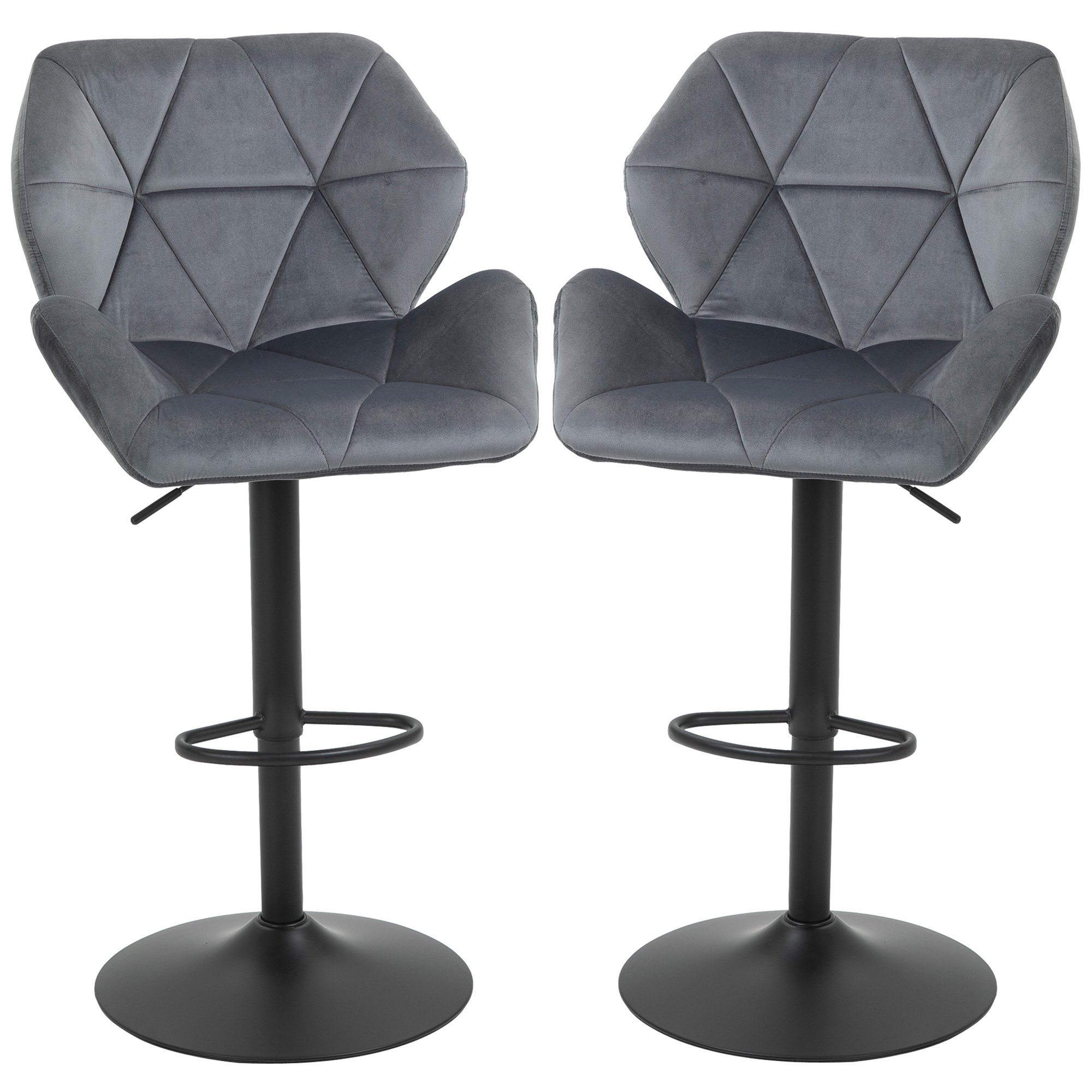 HOMCOM Barhocker 2er Set, Gepolstert Barstuhl mit Metallgestell, Lehne, Sam günstig online kaufen