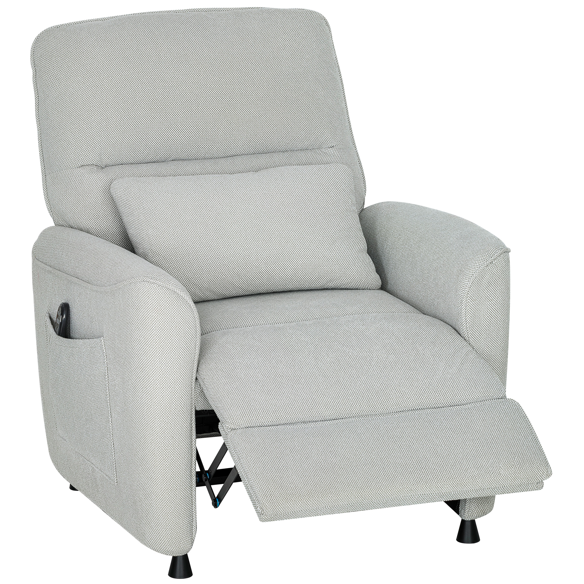 HOMCOM Sillón Reclinable con Calefacción, 8 Puntos de Masaje y 5 Modalidades, Tejido Chenilla, Gris Claro