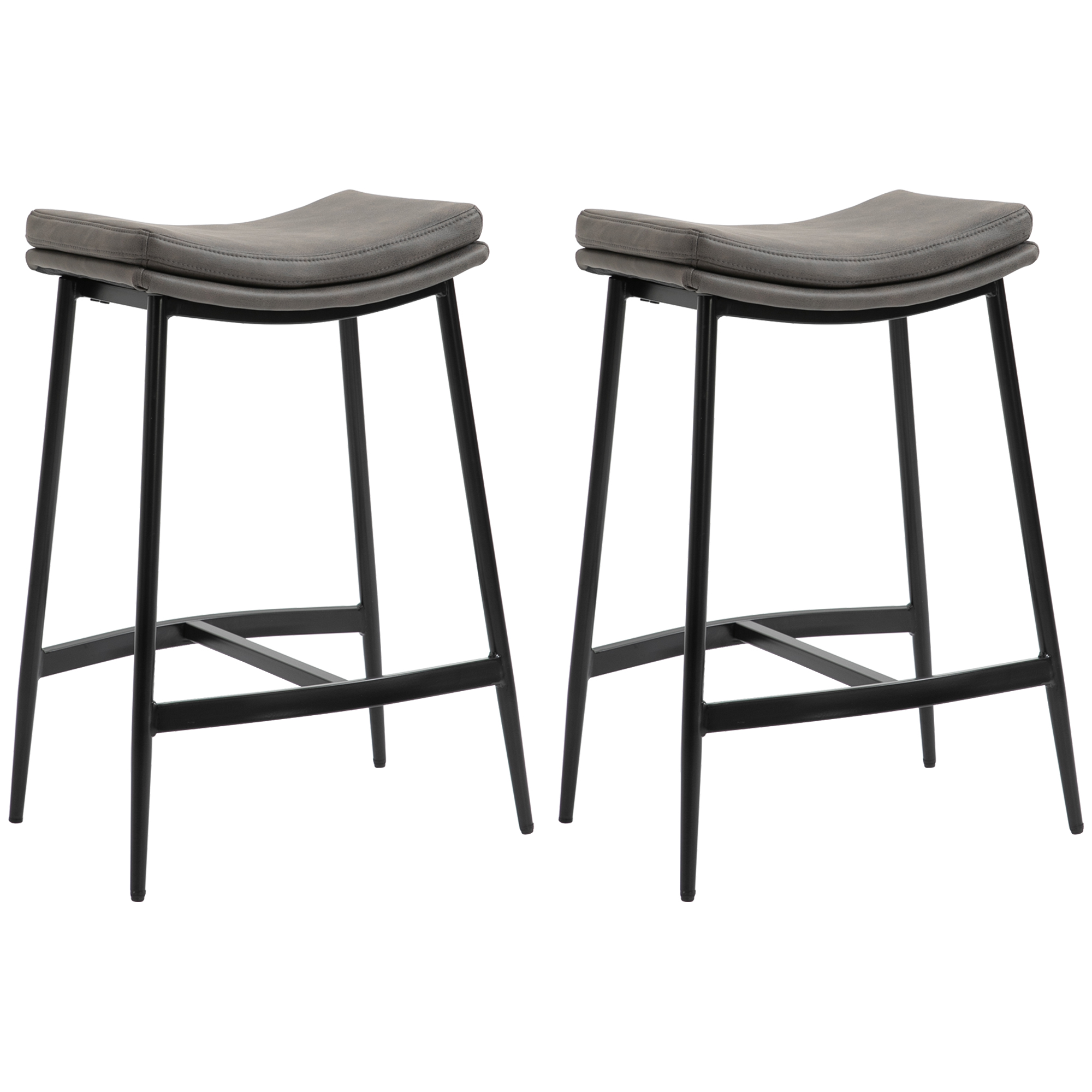 HOMCOM Barhocker 2er Set, Gepolstert Barstuhl mit Fußstütze, Küchenstühle m günstig online kaufen