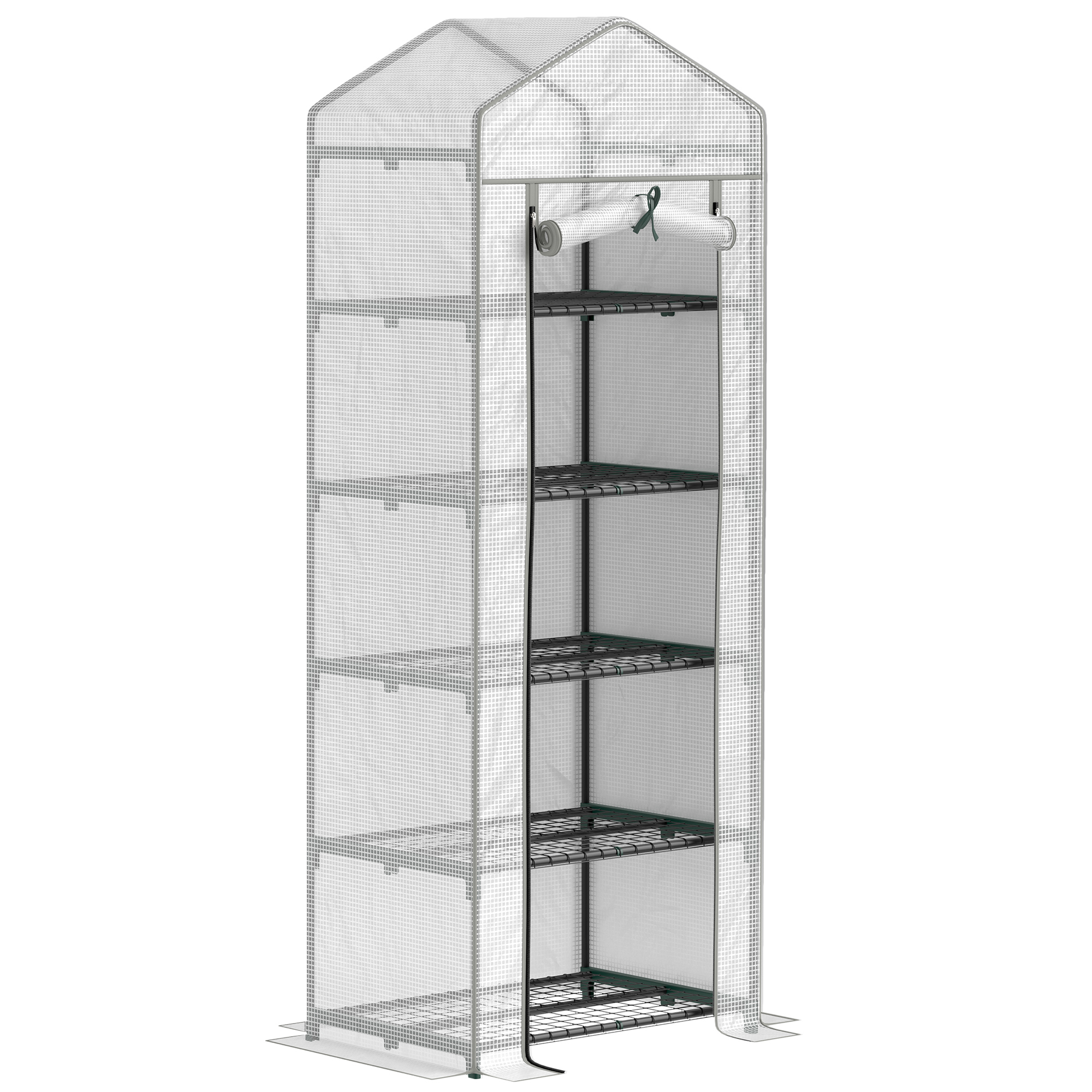Outsunny 193cm Five Shelf Mini Greenhouse White