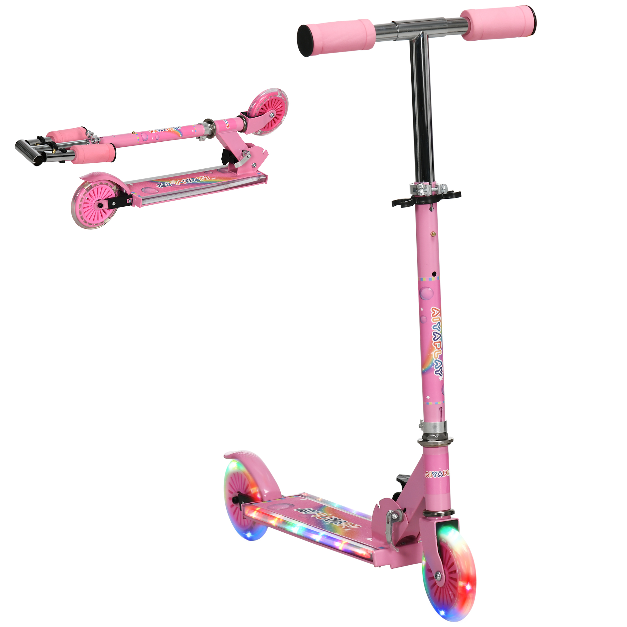 Patinete Electrico Niños Patinete Con Luces Led GYMAX Patinete