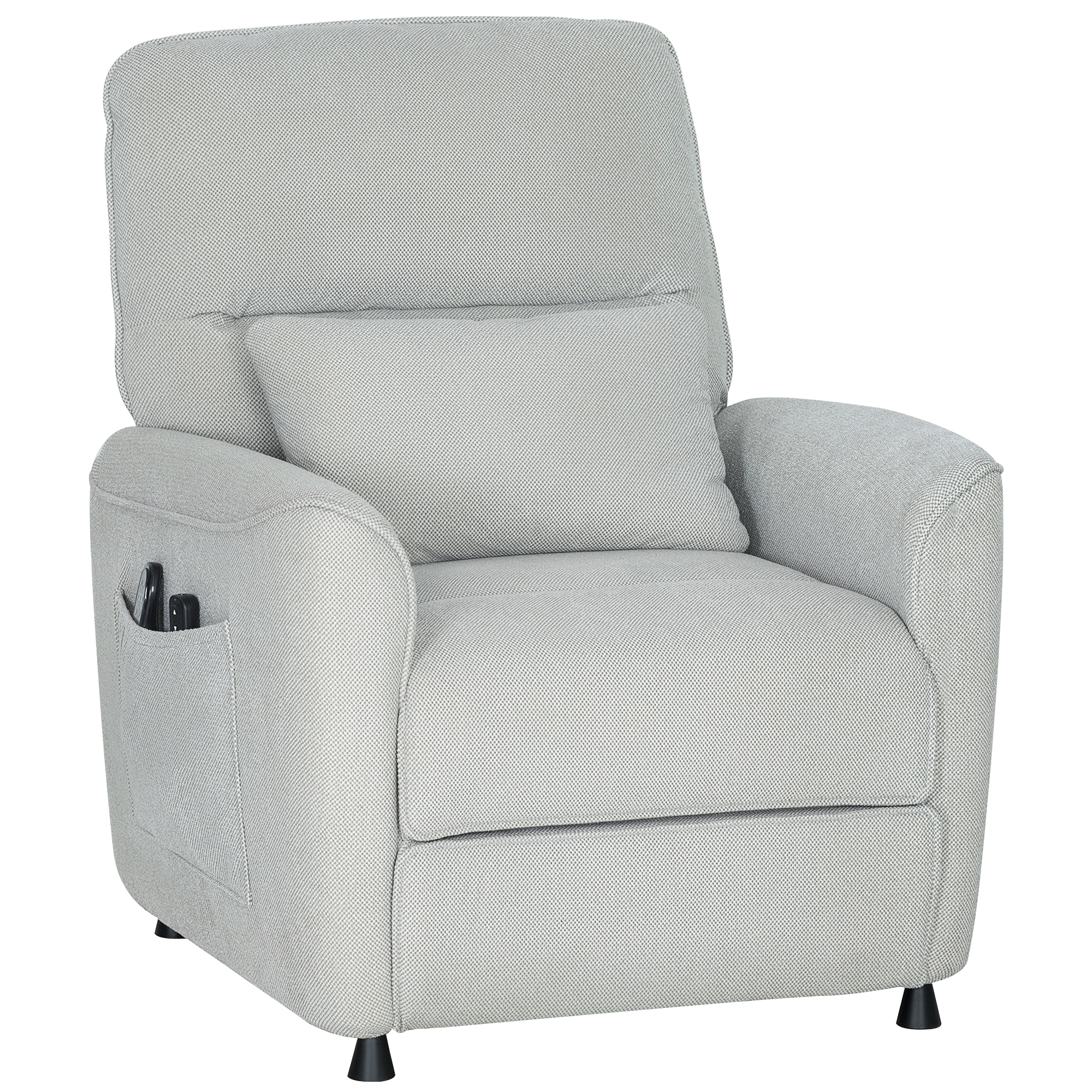 HOMCOM Fauteuil Inclinable avec Chauffage, 8 Points de Massage et 5 Modes, Tissu Chenille, Gris Clair