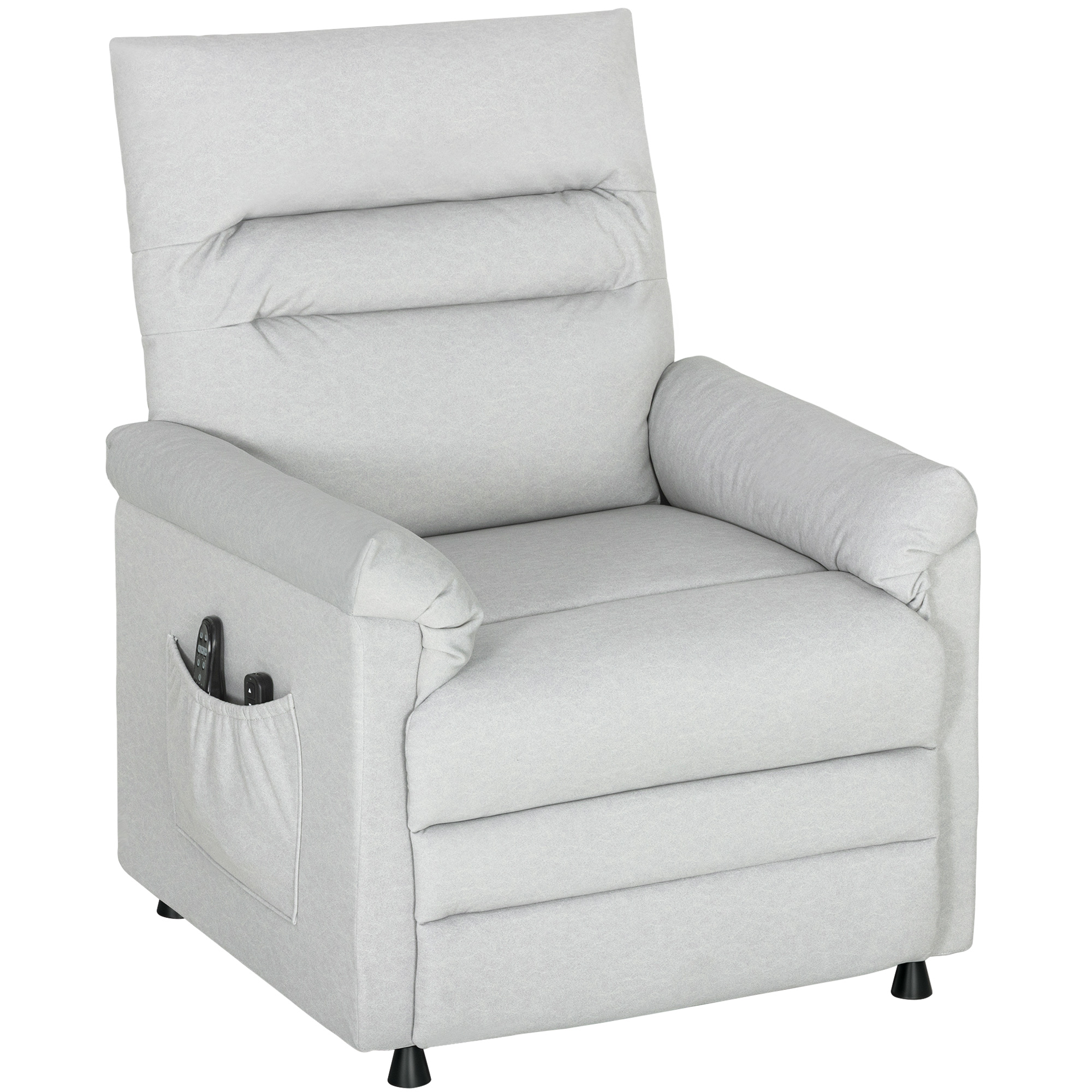 HOMCOM Sillón Reclinable con Reposapiés, Calefacción, 8 Puntos de Masaje y 5 Modalidades, Tela de Terciopelo, Gris