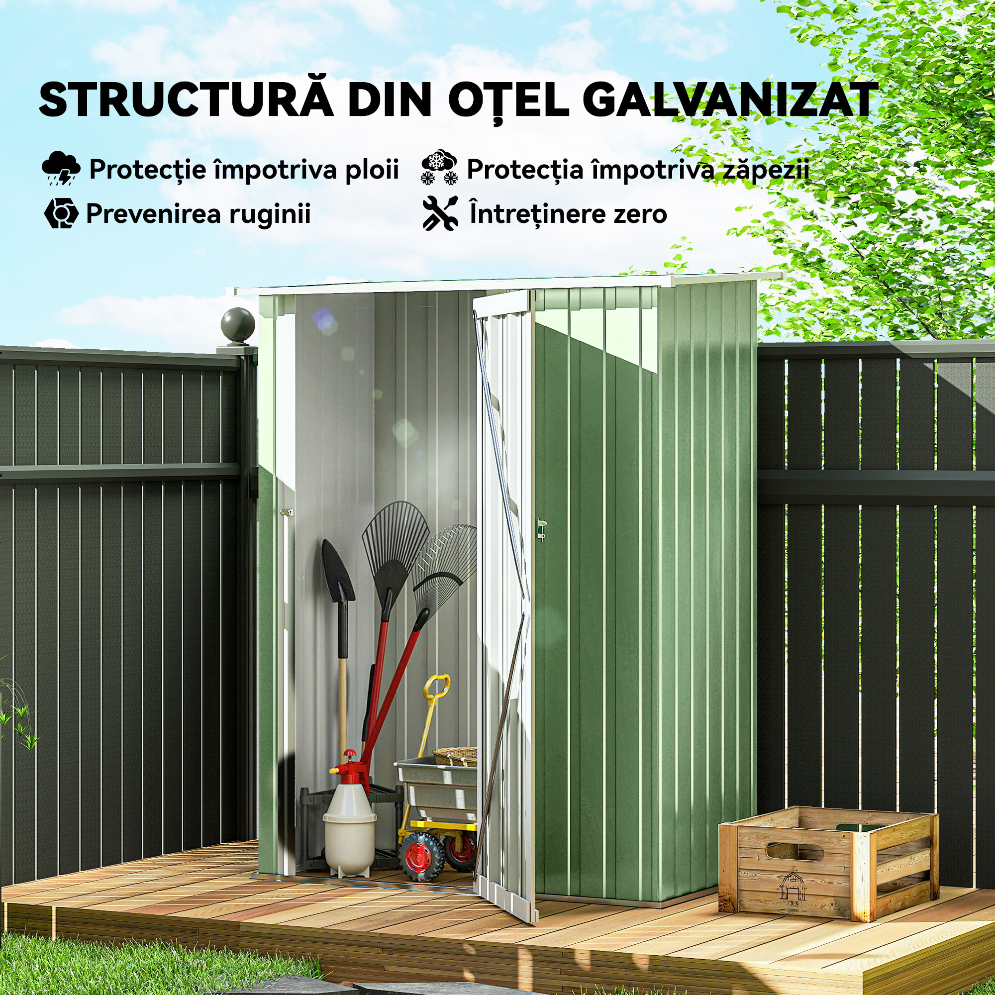  Magazie pentru Unelte Sopron din Otel Impermeabila 142x84x189cm [3]