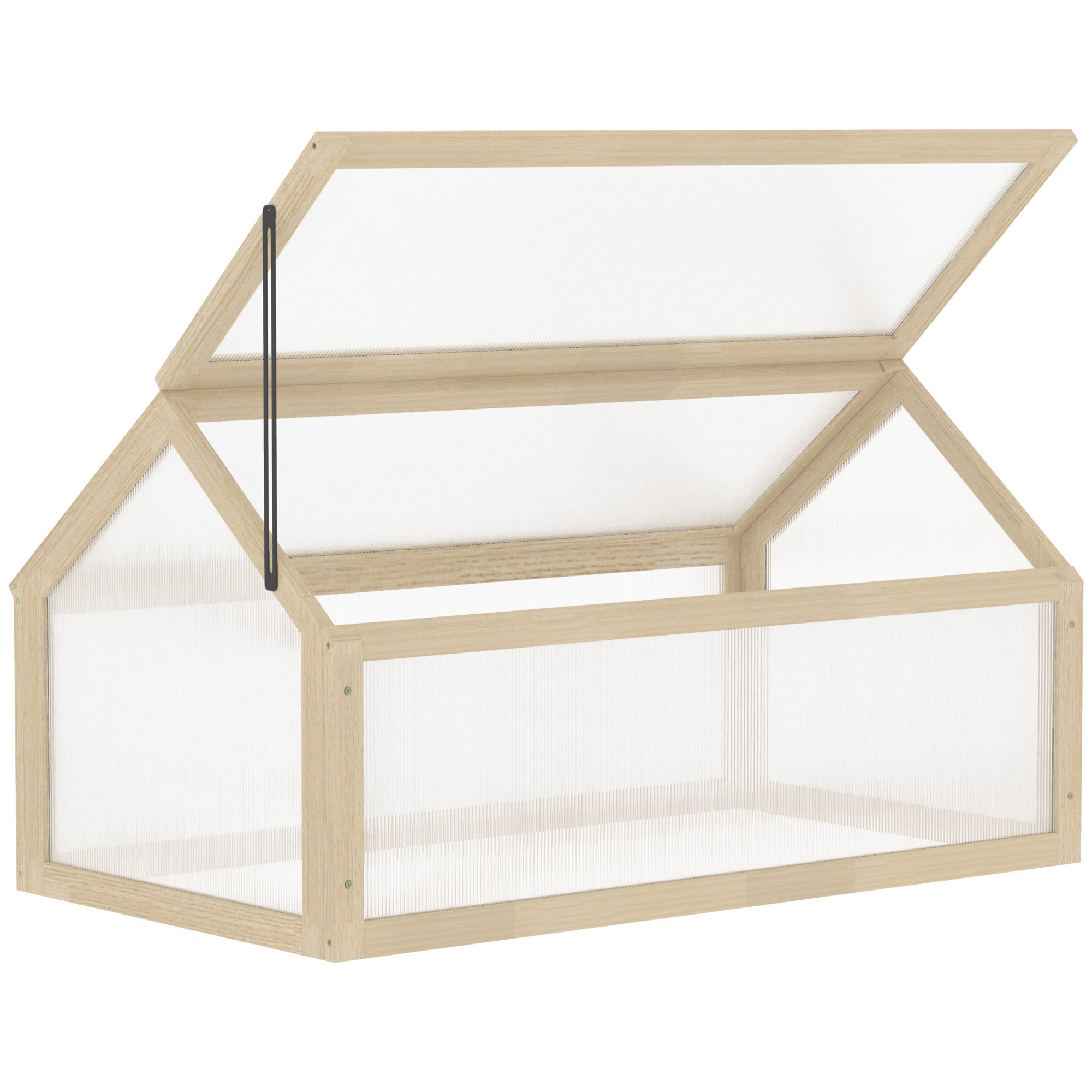 Outsunny Frühbeet aus Holz, Mini Gewächshaus 90 x 52 x 49,5 cm, Treibhaus m günstig online kaufen