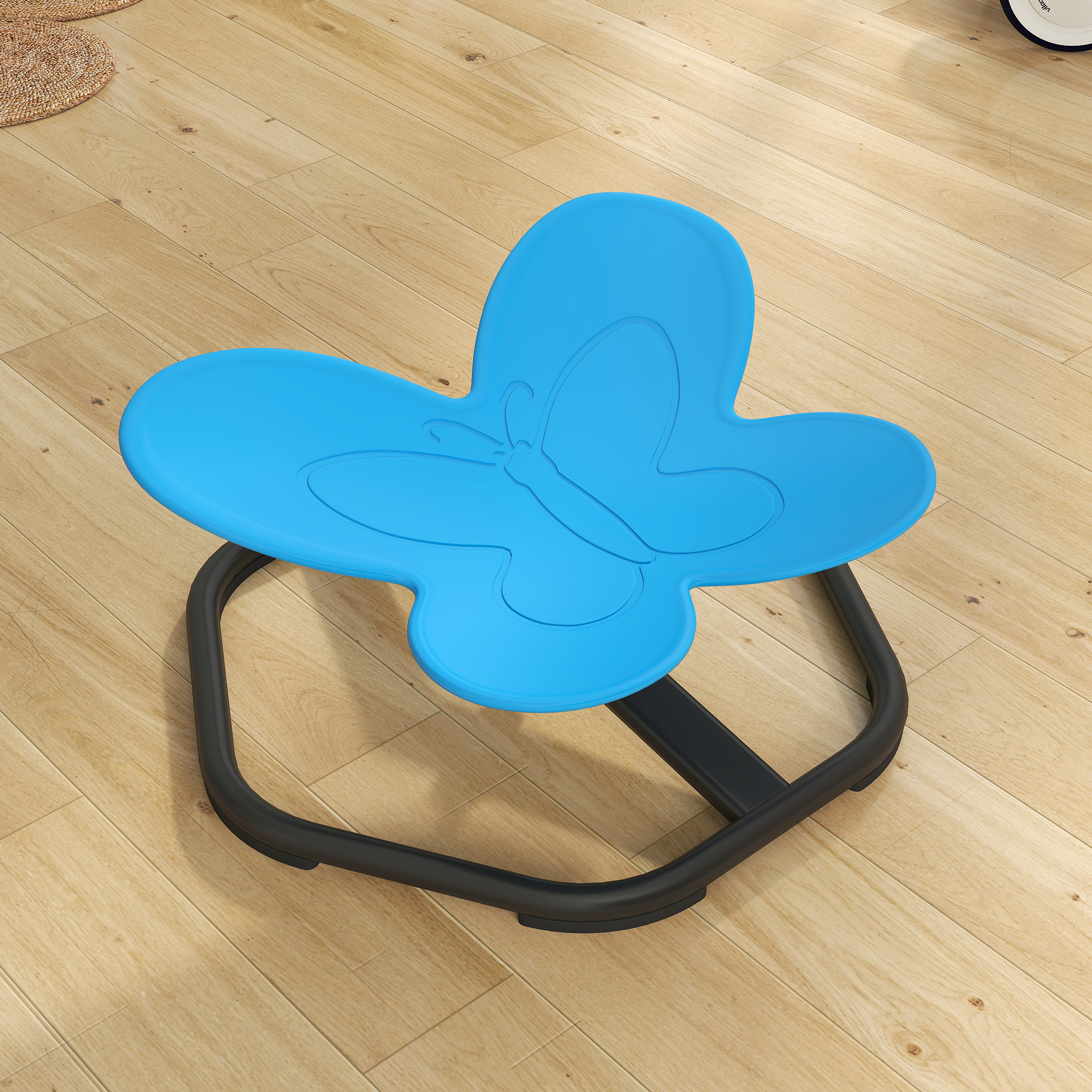 AIYAPLAY Butterfly-Shaped-kids Swivel Chair, Sensory Spinning Chair for Balance, Coordination Training, Blue 8