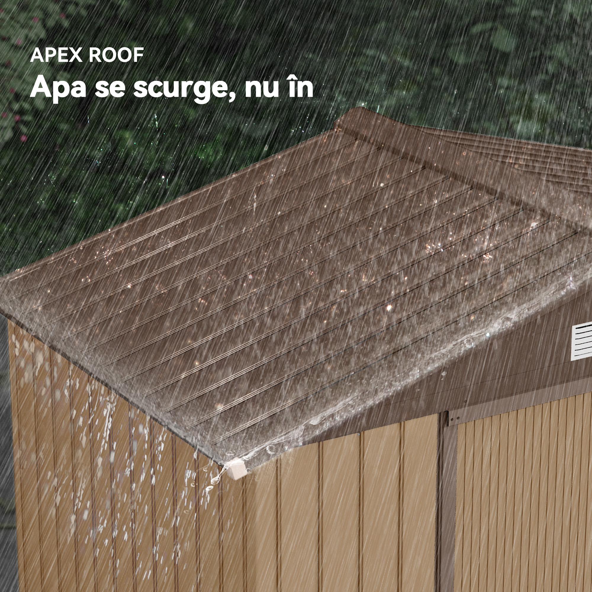  Casuta pentru Gradina pentru Ustensile din Lamiera de Otel, 213x127x185cm [6]