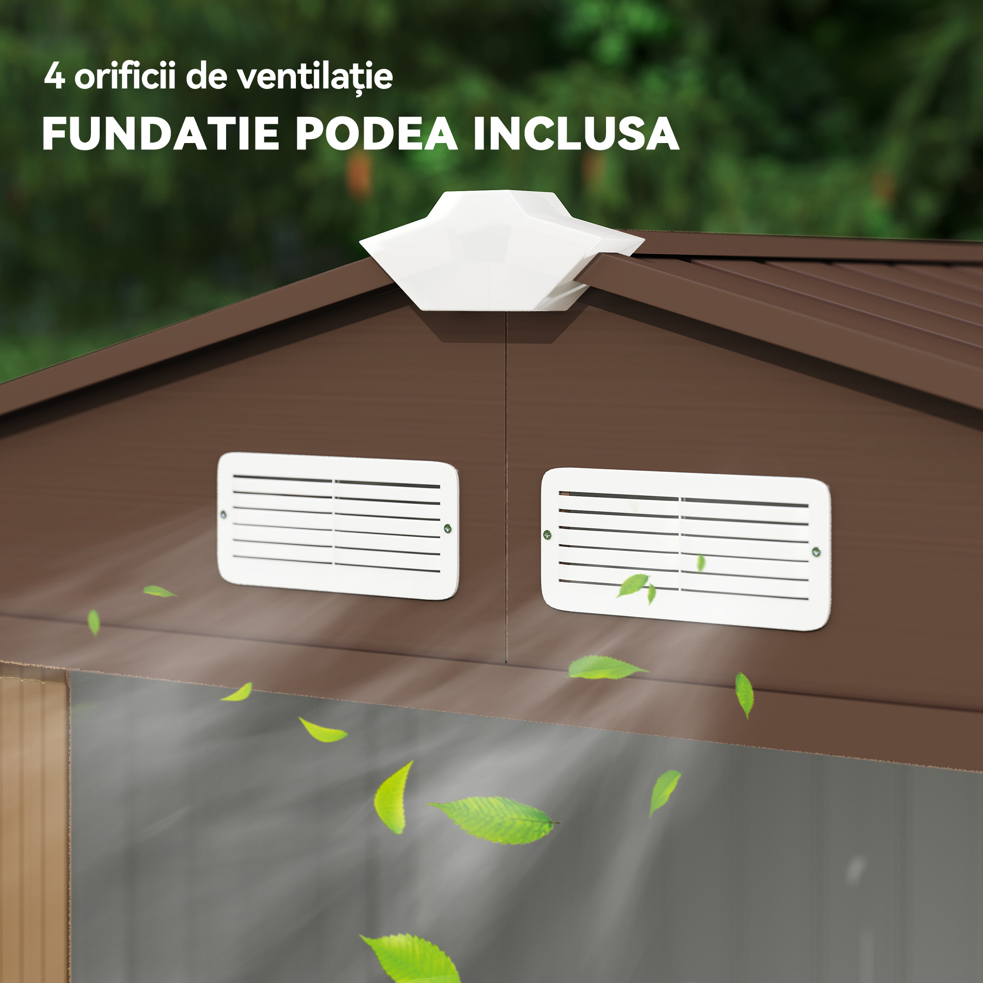  Casuta pentru Gradina pentru Ustensile din Lamiera de Otel, 213x127x185cm [7]