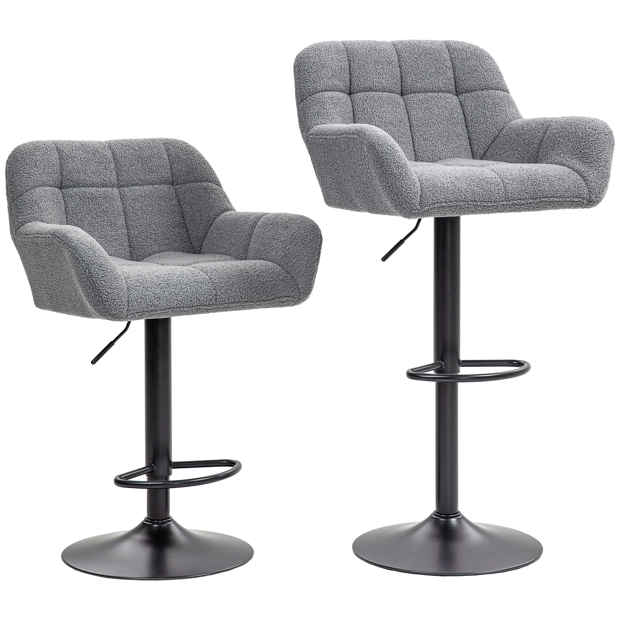 HOMCOM 2er-Set Barhocker Barstuhl Höhenverstellbar Küchenstühle 360° Drehst günstig online kaufen