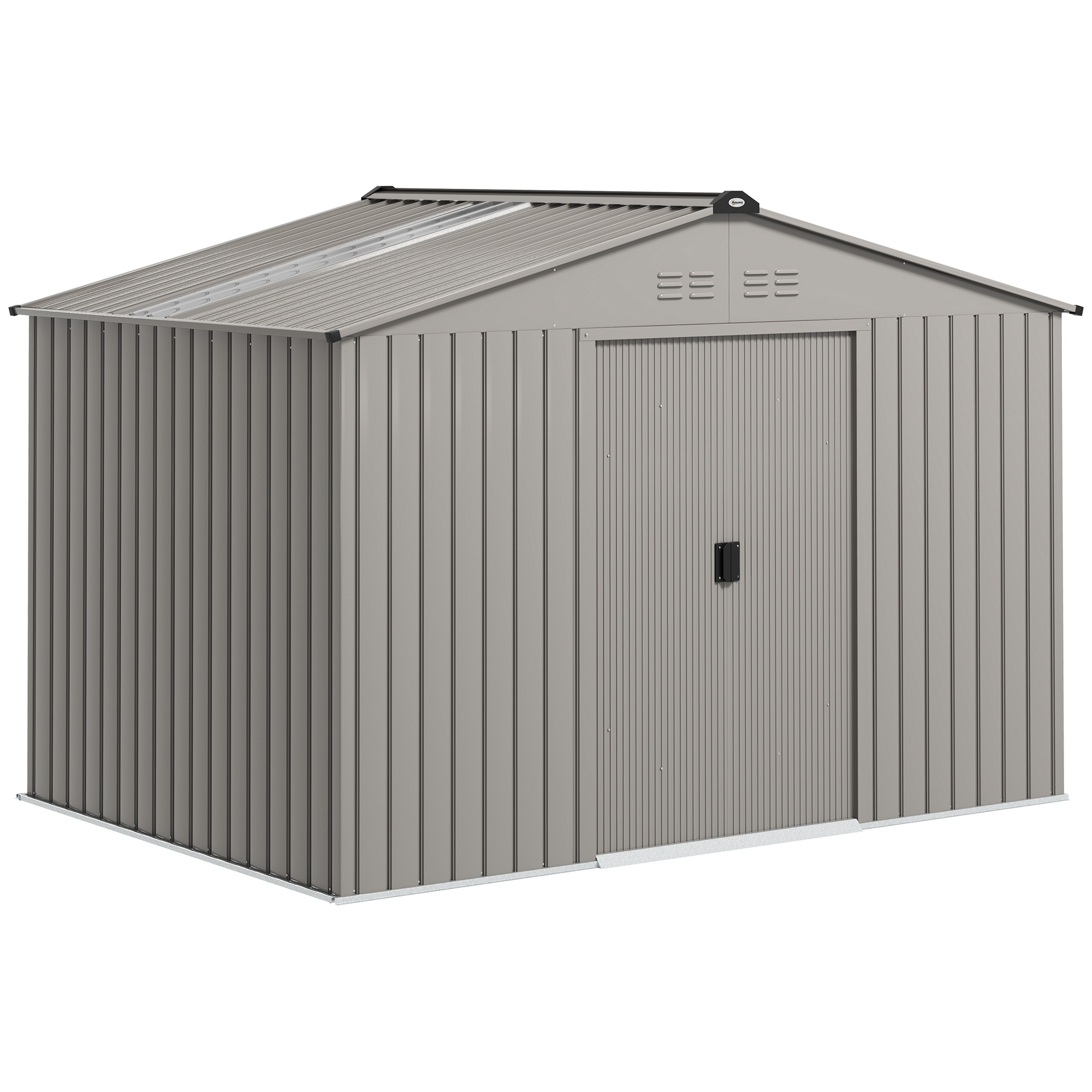 Outsunny Metall Gerätehaus 4,9 m², Gartenhaus mit Satteldach, Schiebetür, F günstig online kaufen