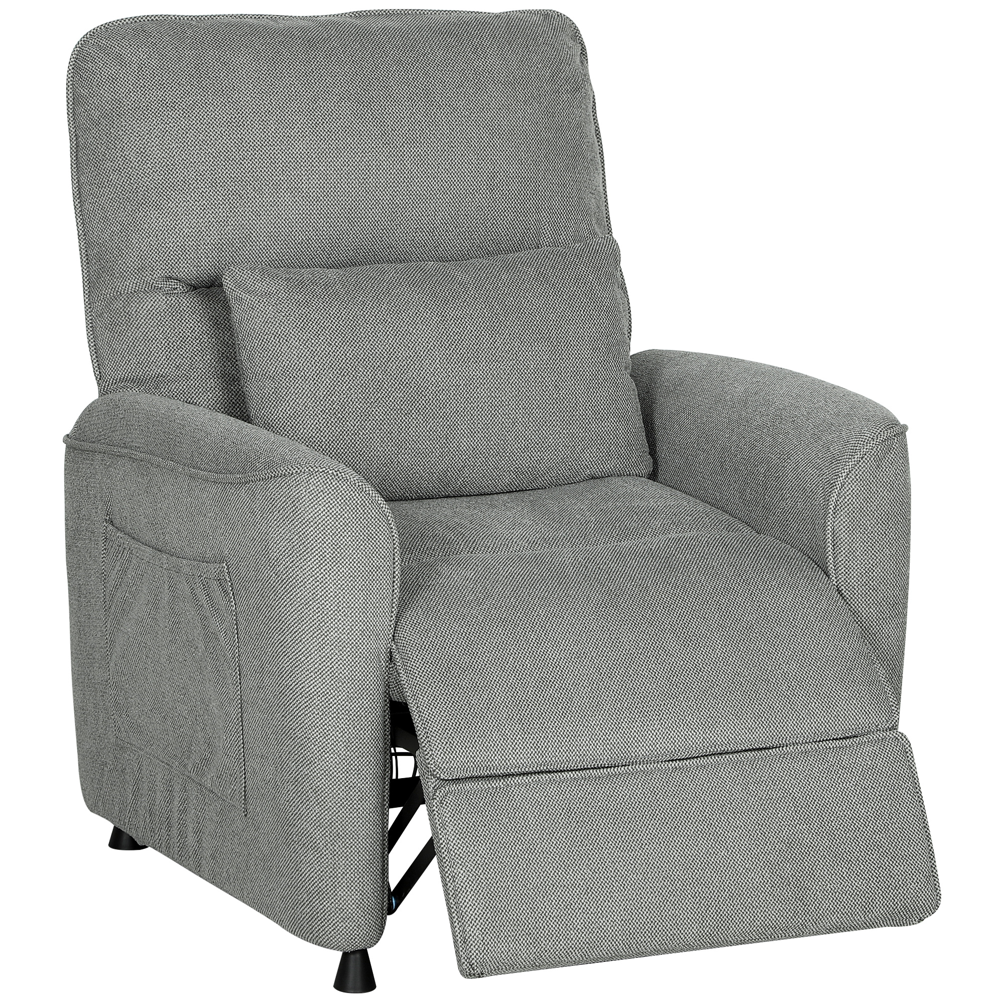 HOMCOM Sillón Reclinable con Calefacción, 8 Puntos de Masaje y 5 Modos, Tejido Chenilla, Gris Oscuro