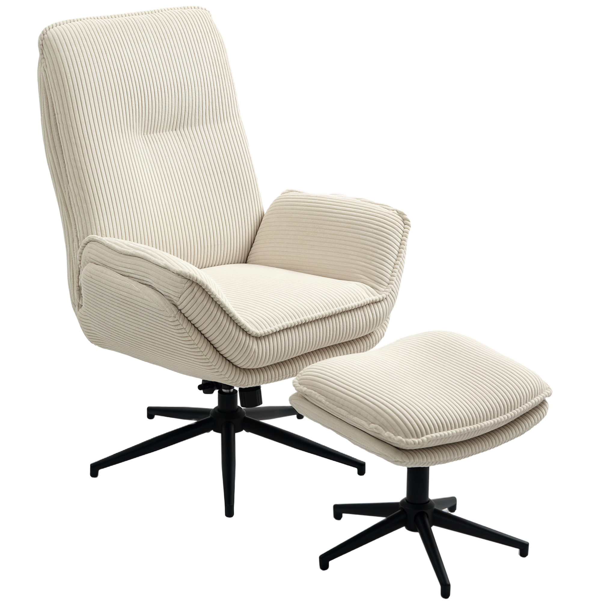 HOMCOM Relaxsessel mit Hocker 360°Drehbarer Fernsehsessel mit Liegefunktion günstig online kaufen