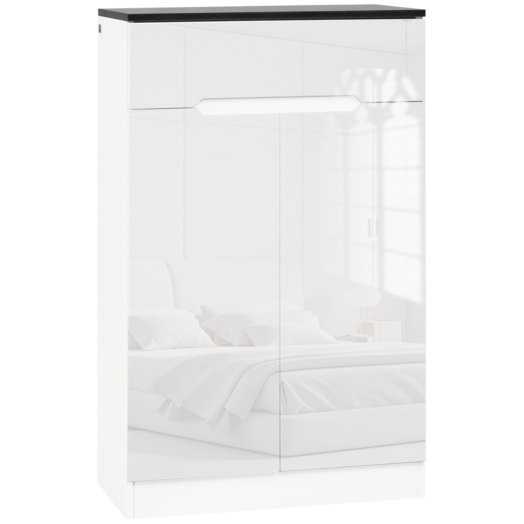 Image of HOMCOM Armadio Scarpiera Slim da 12 Paia per Ingressi e Corridoi con 3Ripiani Regolabili e Cassetto, in Truciolato Bianco, 60x32x100 cm Aosom Italy006