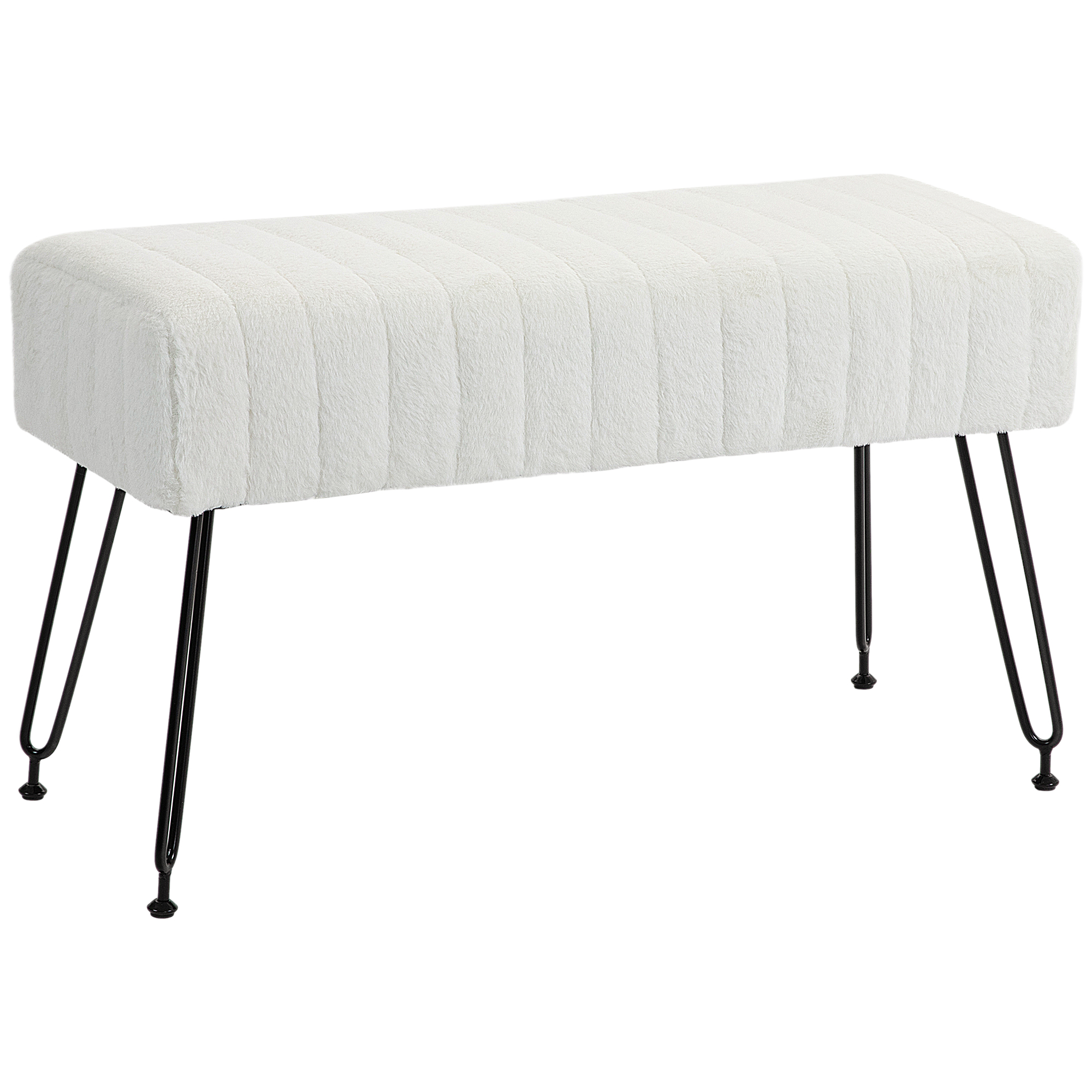 HOMCOM Sitzbank Polsterbank mit Kunstfell-Optik 82 x 30 x 47 cm Schuhbank f günstig online kaufen