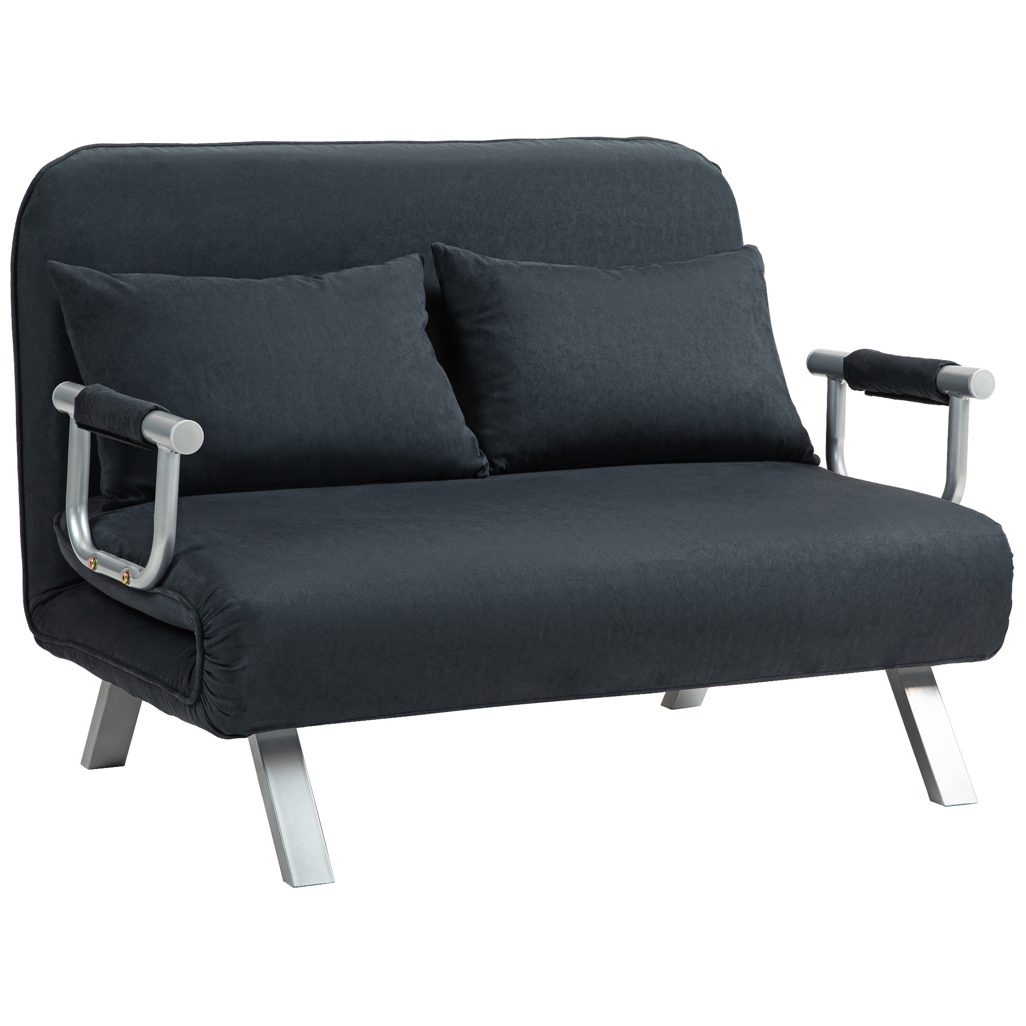 HOMCOM Schlafsofa Schlafcouch mit Verstellbarer Rückenlehne, Wurfkissen, 2e günstig online kaufen