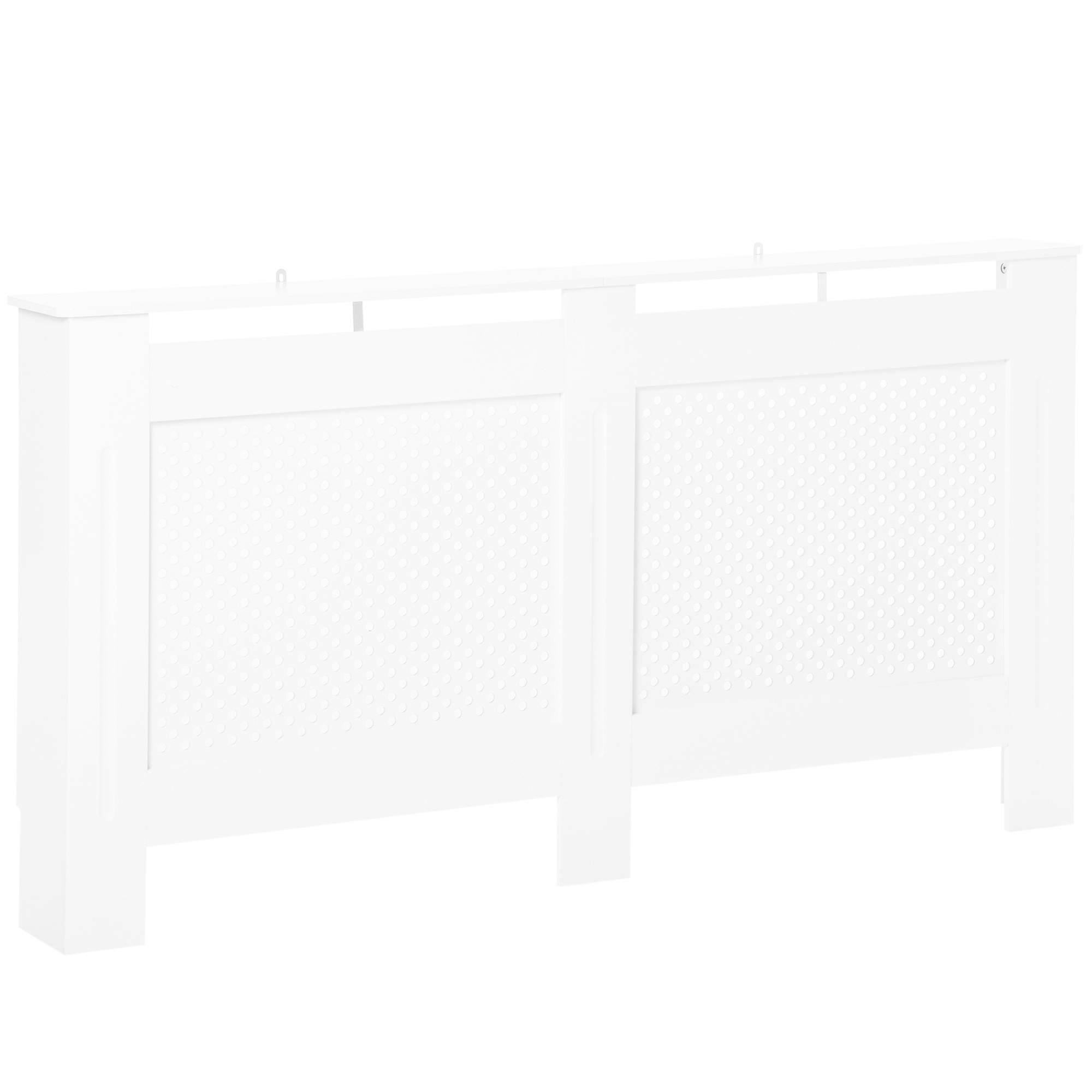 HOMCOM Cubreradiador de MDF Cubierta para Radiador con Listones para Salón Dormitorio Pasillo 151,5x19x82 cm Blanco