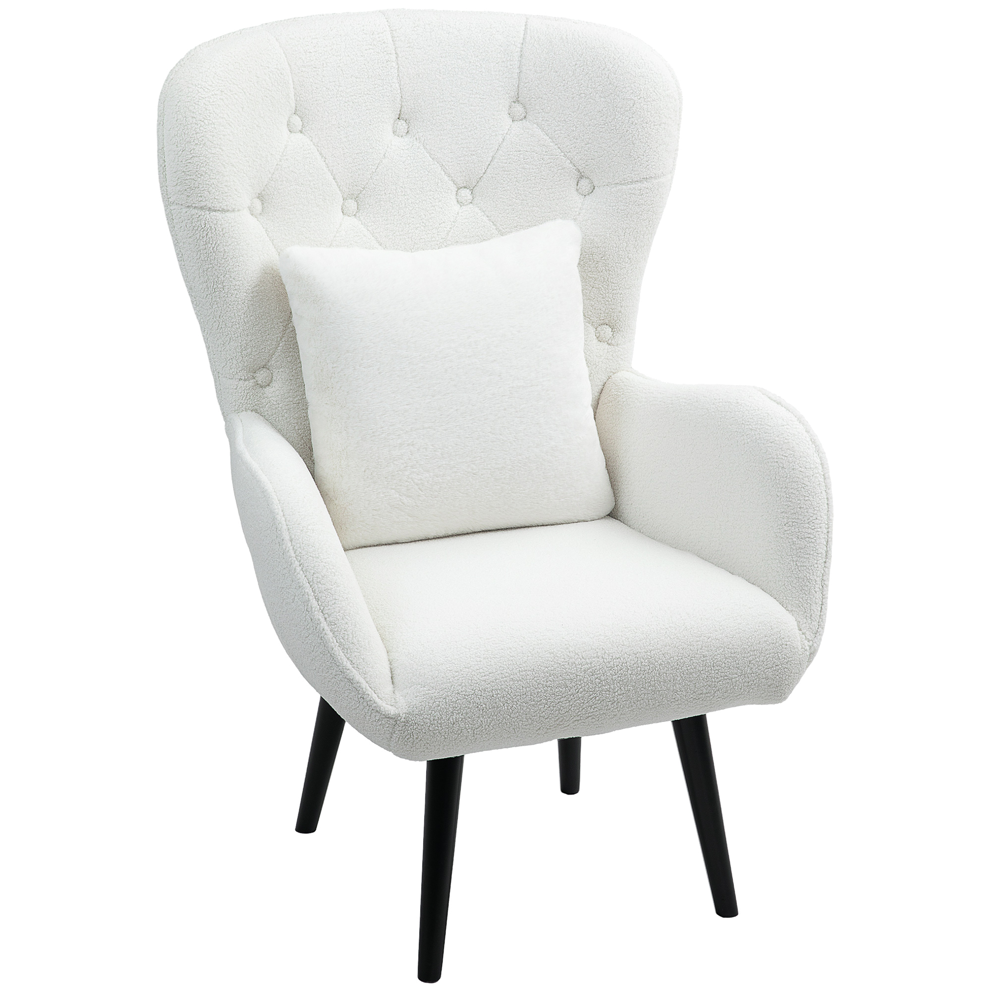 HOMCOM Sessel Loungesessel mit Lendenkissen, Geplosterter Teddy Sessel mit günstig online kaufen